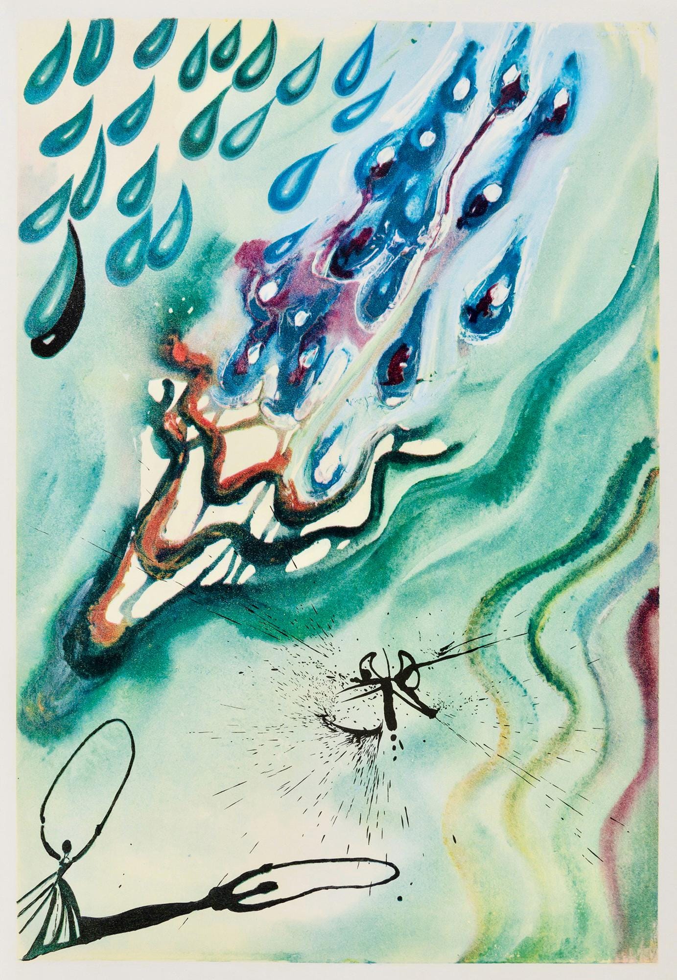Salvador Dalí, Composition (Field 69-5, A-M), Alice's Adventures in Wonderland, Limited Edition Héliogravure