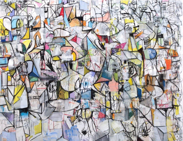 George Condo, Compression VI, Drawing Paintings, Limited Edition Four Color Process Print