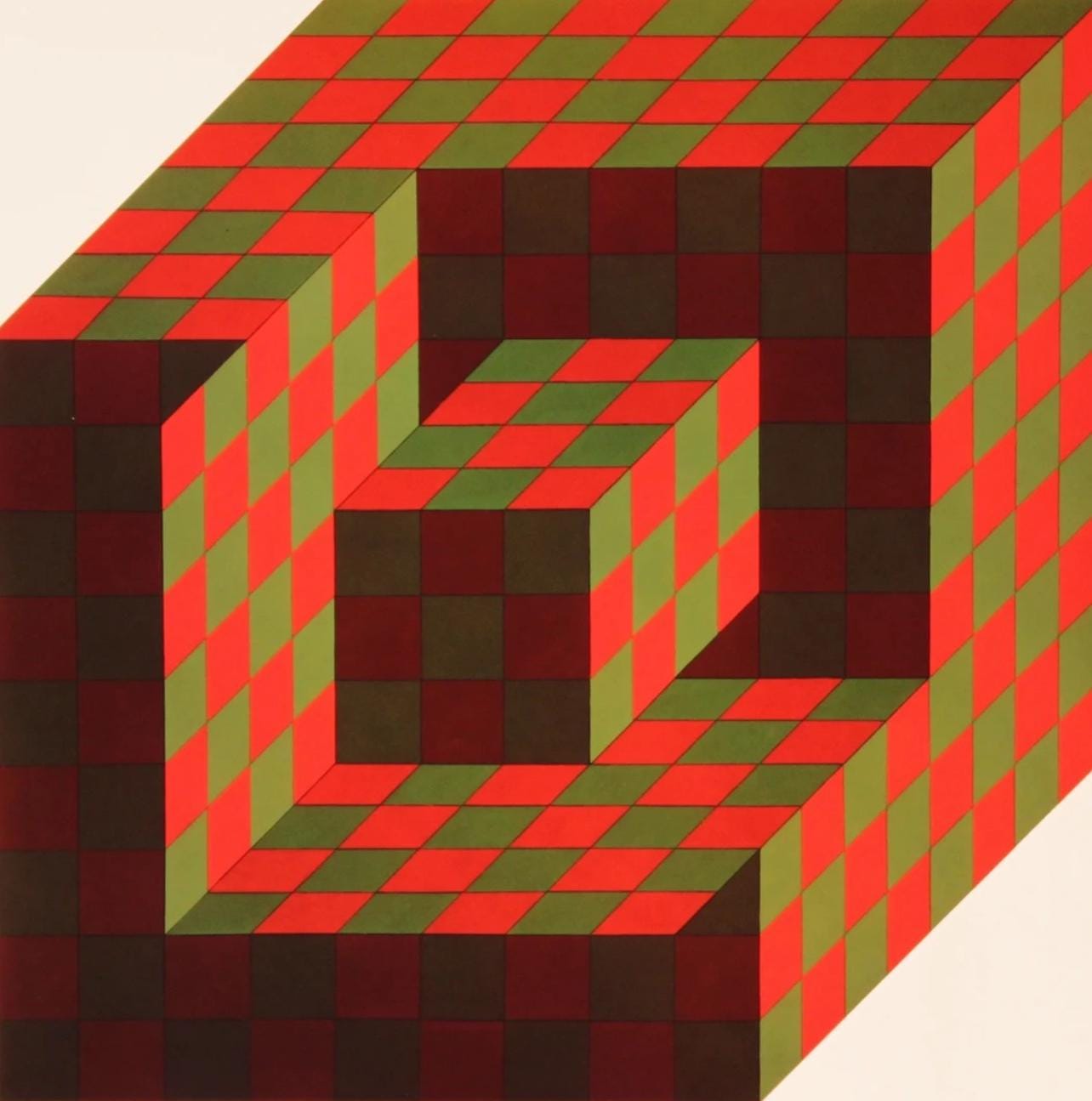 Victor Vasarely, Composition, Hexagone, Limited Edition Héliogravure