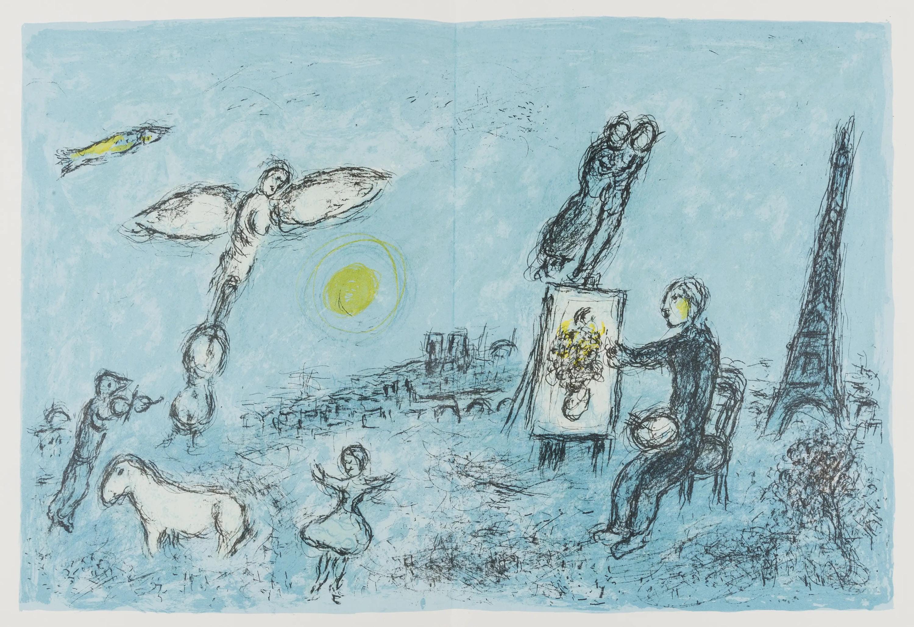 Marc Chagall, Composition (Cramer 111; Mourlot 992), Derrière le miroir, Limited Edition Lithograph