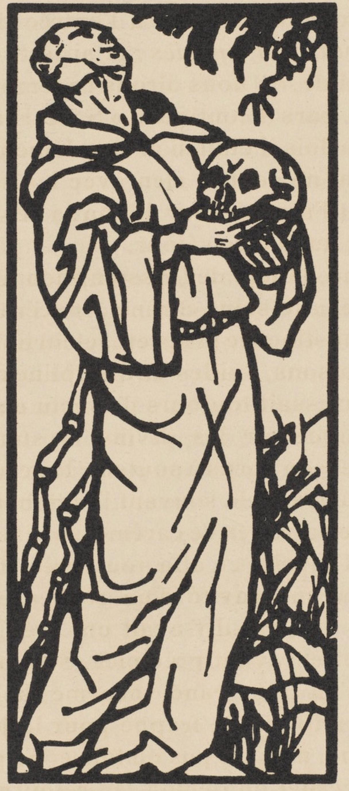 Émile Bernard, Composition (Morane, No. 100), Les Petites Fleurs de St. Françoise, Limited Edition Woodcut