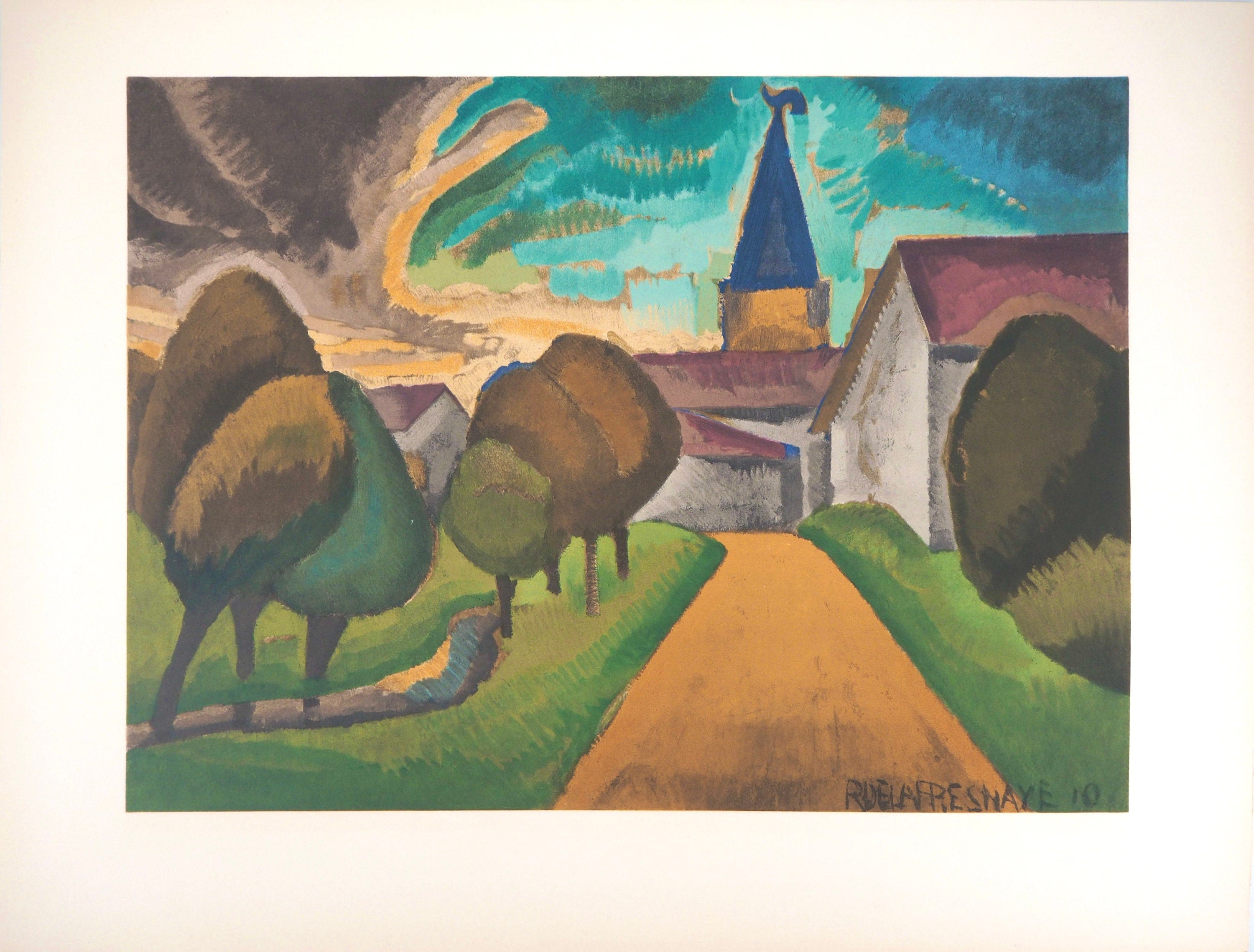 Roger de La Fresnaye, L'entrée du village, Roger de La Fresnaye, Collection Pierre Lévy, Limited Edition Lithograph