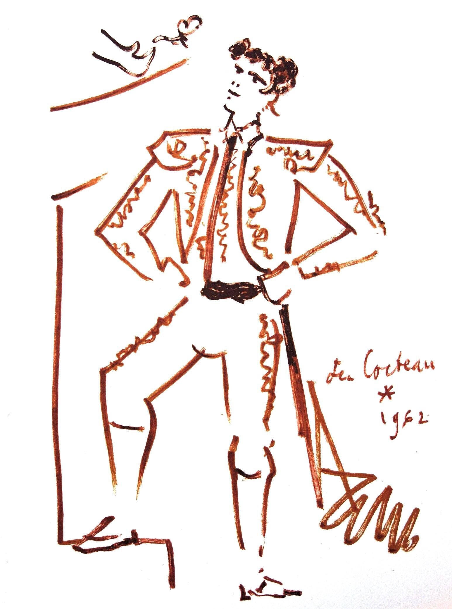 Jean Cocteau, Composition, Taureaux, Limited Edition Lithograph