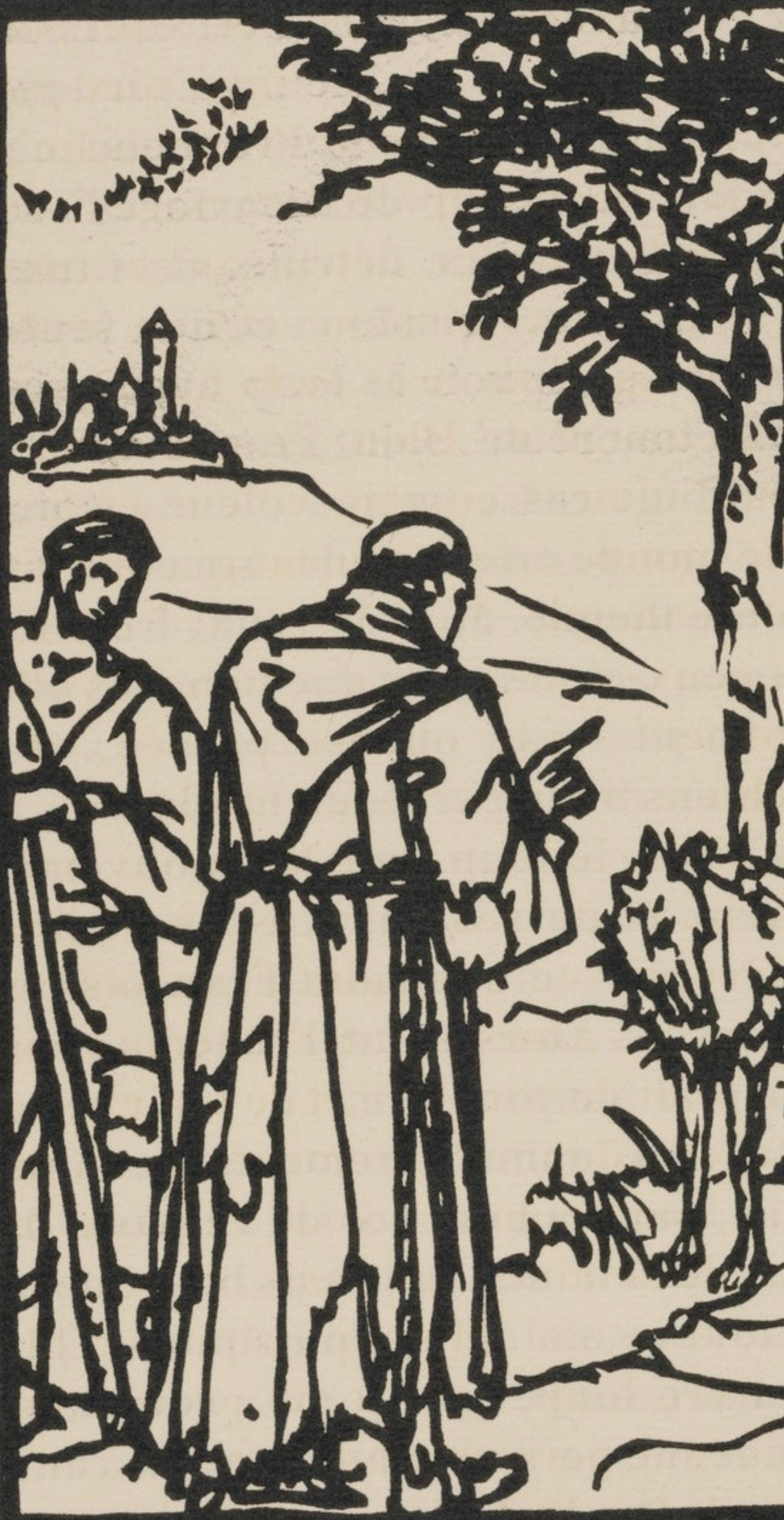 Émile Bernard, Composition (Morane, No. 100), Les Petites Fleurs de St. Françoise, Limited Edition Woodcut