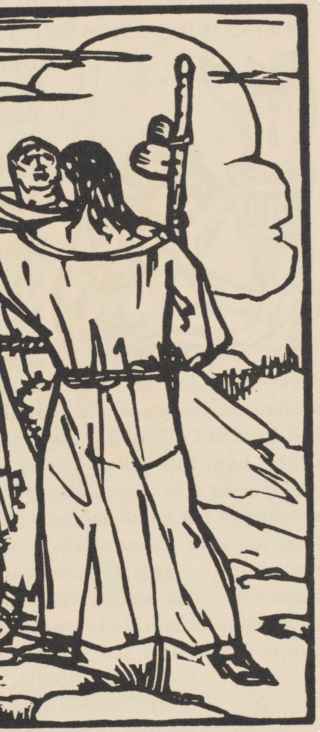 Émile Bernard, Composition (Morane, No. 100), Les Petites Fleurs de St. Françoise, Limited Edition Woodcut