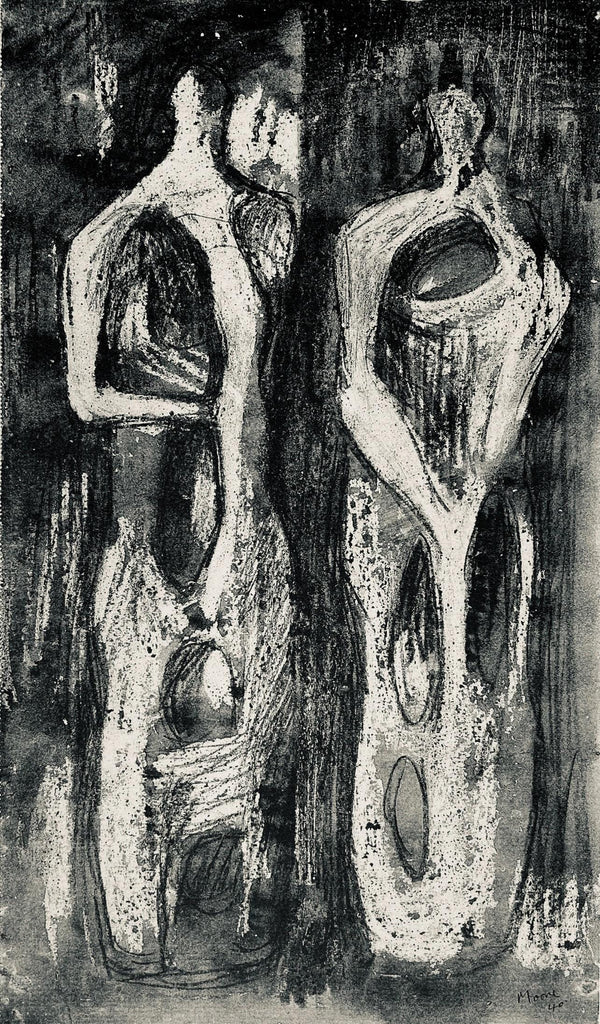 Henry Moore, Two Standing Figures, The Drawings of Henry Moore, Limited Edition Lithograph
