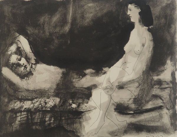 Pablo Picasso, Composition (Orozco 238), Picasso, La flûte double, Limited Edition Lithograph