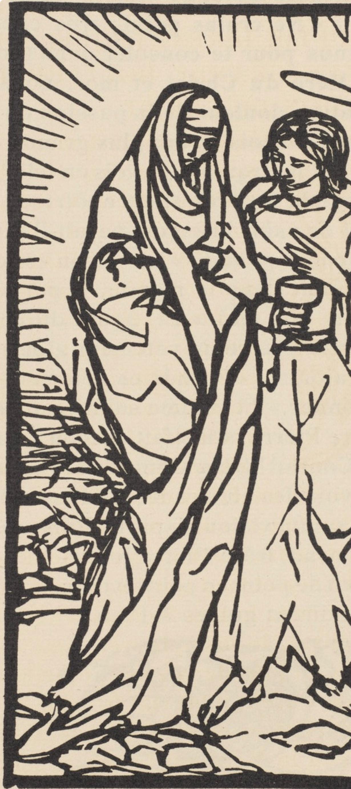 Émile Bernard, Composition (Morane, No. 100), Les Petites Fleurs de St. Françoise, Limited Edition Woodcut