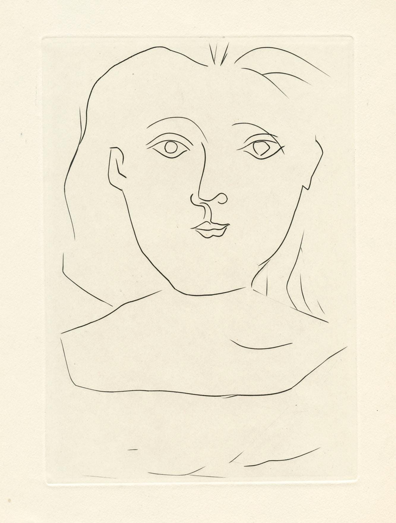 Pablo Picasso, Femme de Face (Bloch 372; Baer 700; Cramer 41), Jours de gloire, Histoire de la libération de Paris, Limited Edition Etching