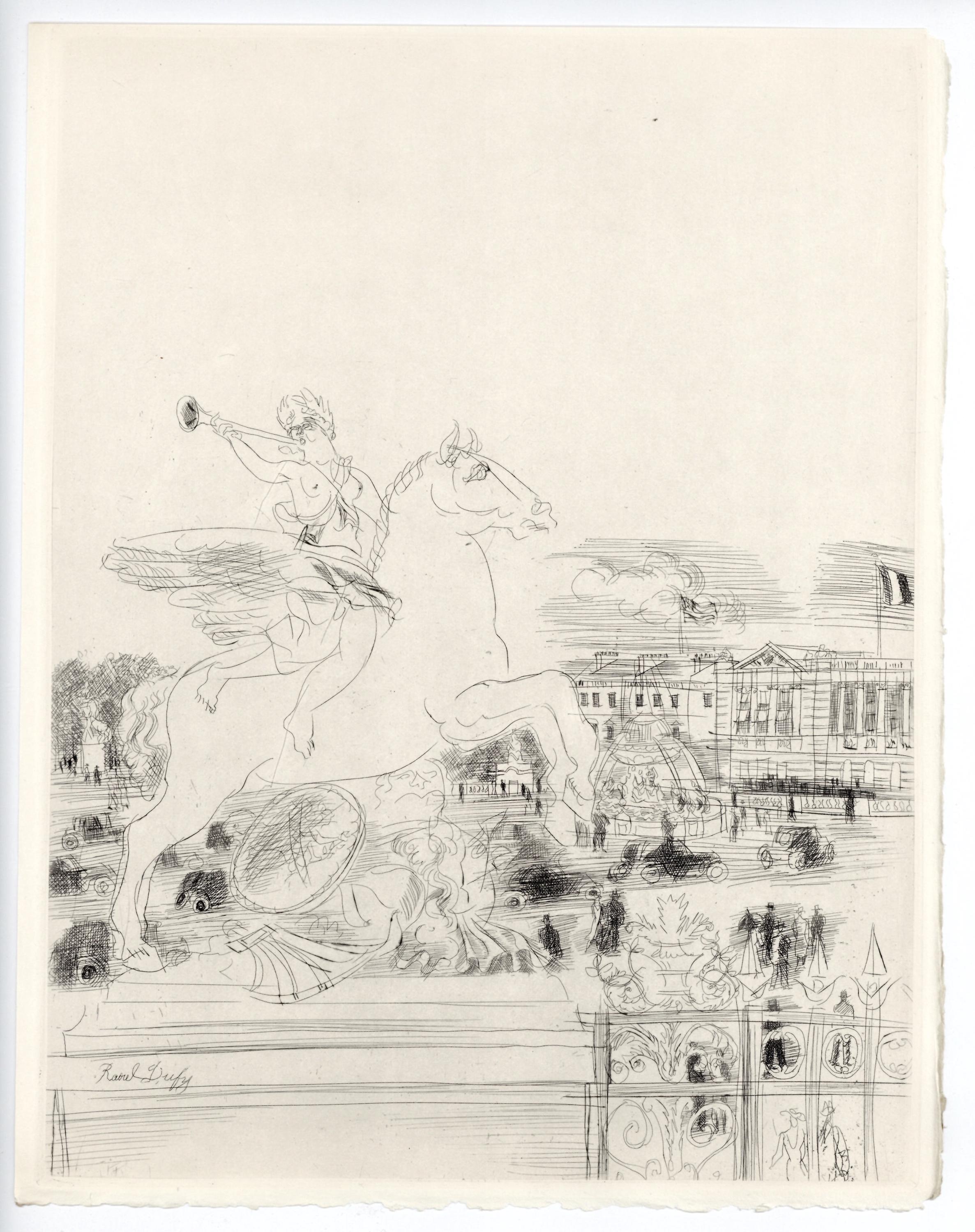 Raoul Dufy, Les Champs-Élysées, Place de la Concorde, A La gloire à Paris, Limited Edition Etching