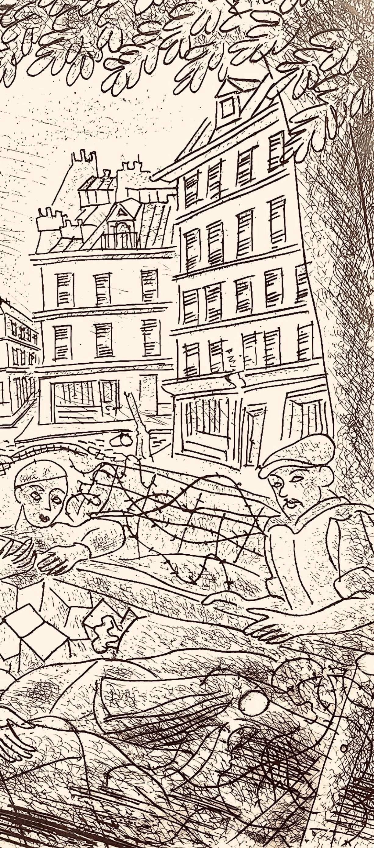Louis Touchagues, Composition, Jours de gloire, Histoire de la libération de Paris, Limited Edition Etching