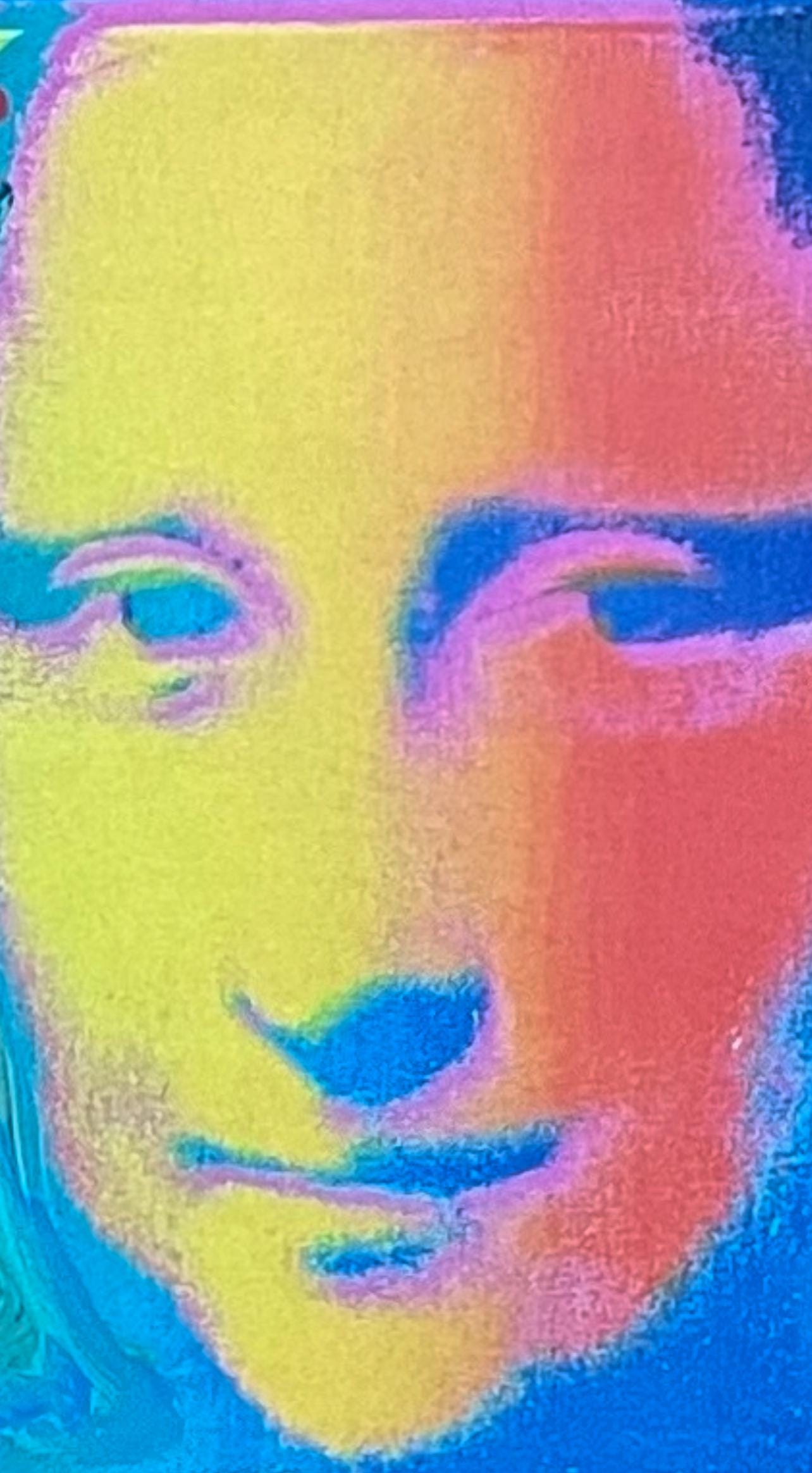 Peter Max, Mona Lisa, Hand Signed, Mixed Media Acrylic and Lithograph Painting