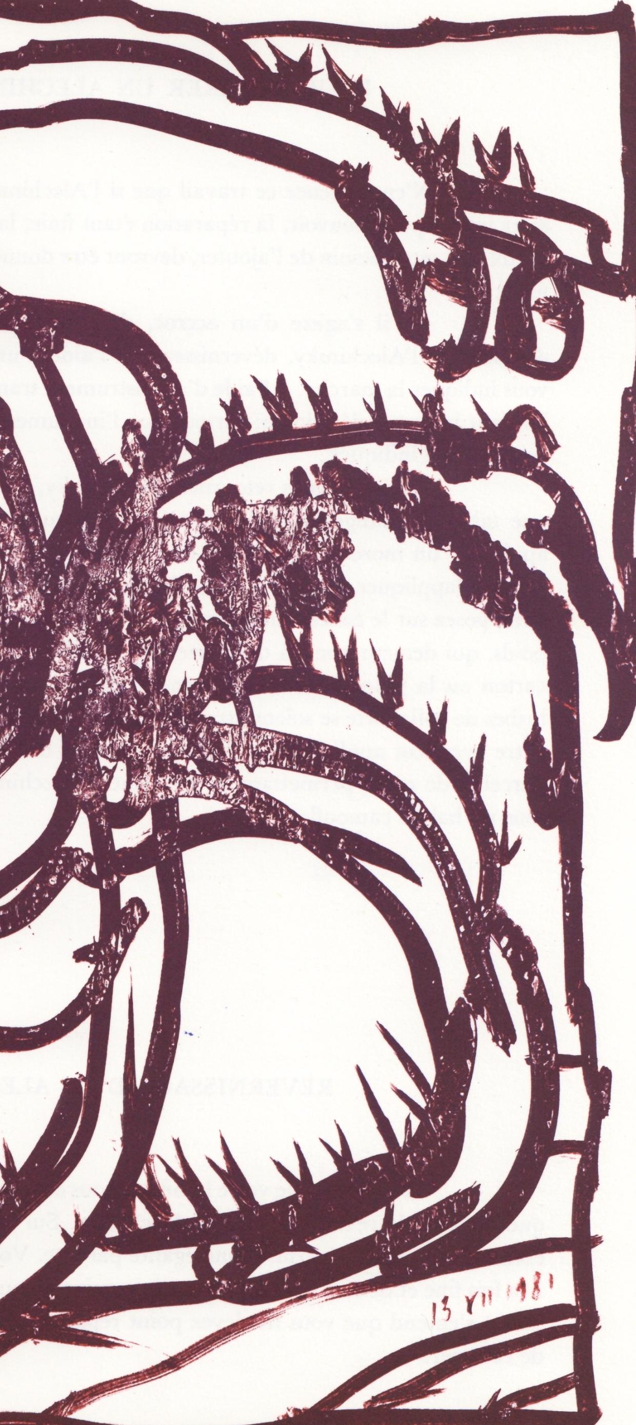 Pierre Alechinsky, Composition, Derrière le miroir, Limited Edition Lithograph