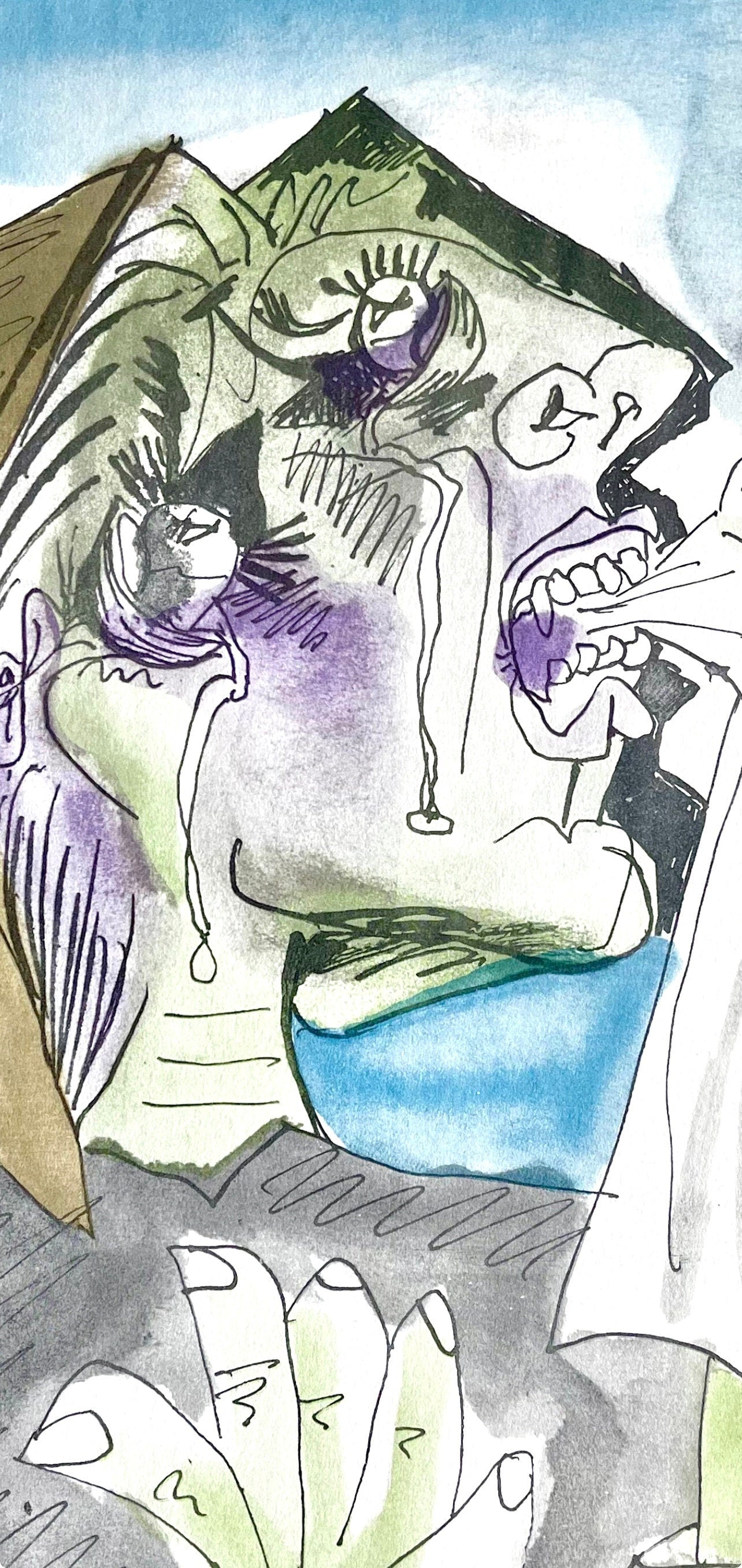 Pablo Picasso, Weeping Woman (Orozco 95), Picasso: Fifteen Drawings, Limited Edition Lithograph