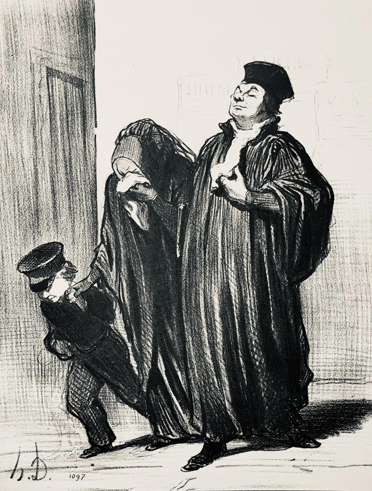 Honoré Daumier, Composition, Honoré Daumier, Law and Justice, Limited Edition Lithograph
