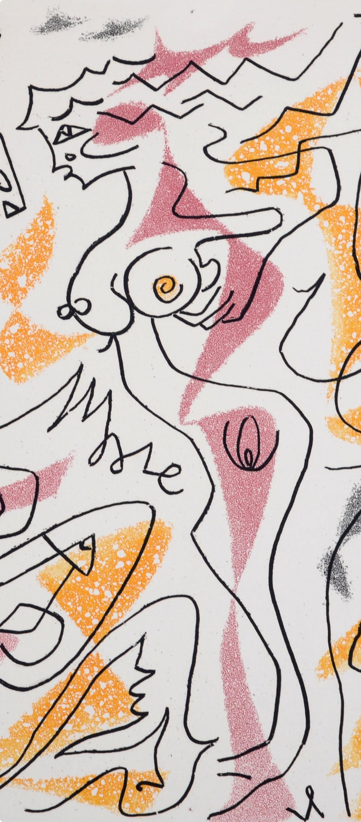 André Masson, Composition, Feuilles éparses, Limited Edition Etching