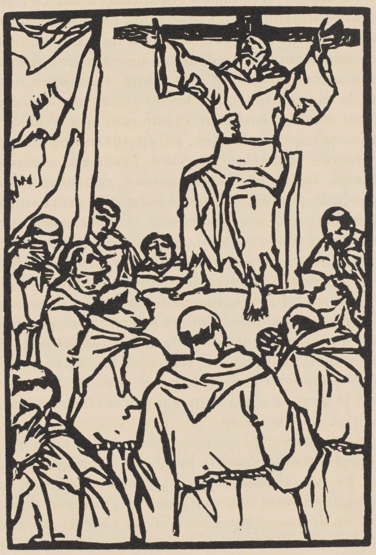 Émile Bernard, Composition (Morane, No. 100), Les Petites Fleurs de St. Françoise, Limited Edition Woodcut