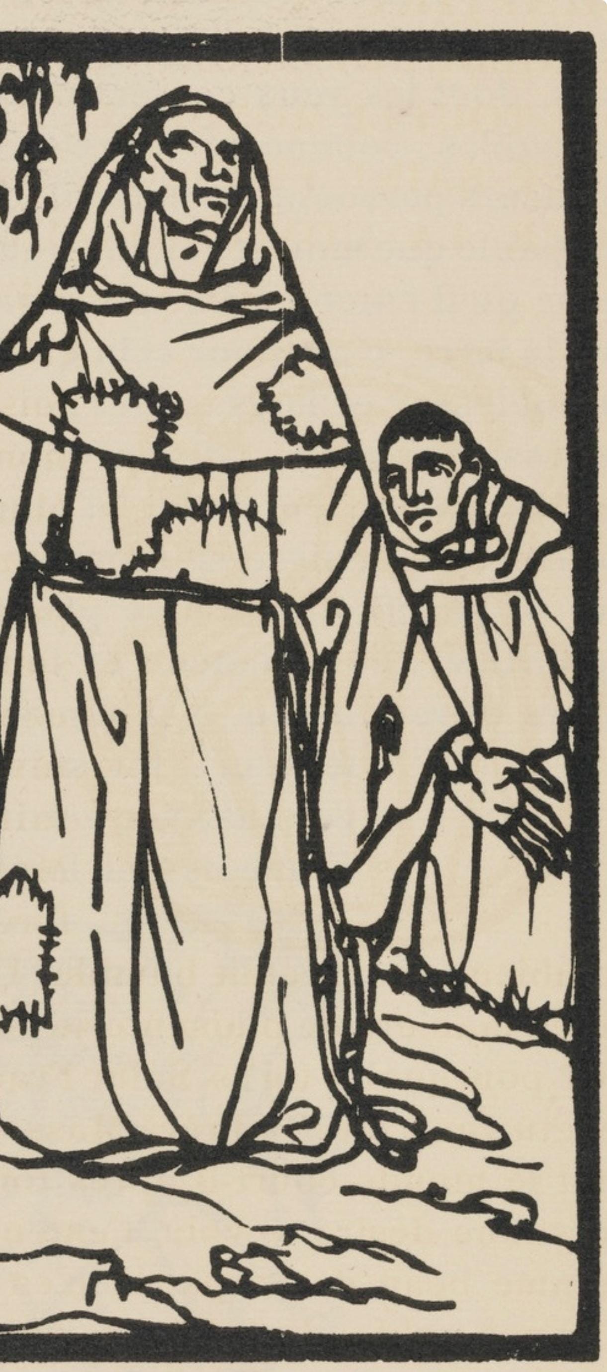 Émile Bernard, Composition (Morane, No. 100), Les Petites Fleurs de St. Françoise, Limited Edition Woodcut