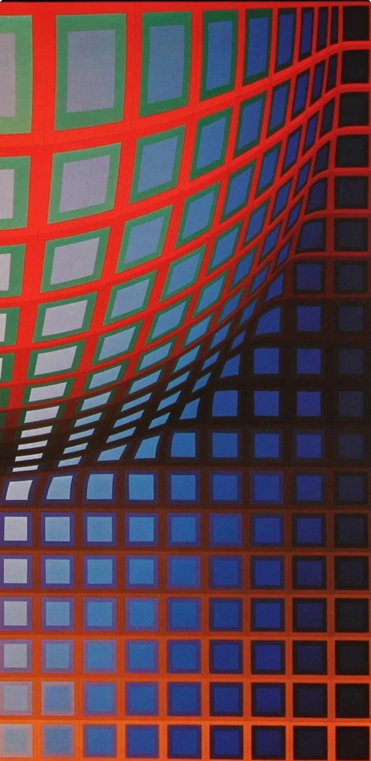 Victor Vasarely, Composition, Damier, Limited Edition Héliogravure