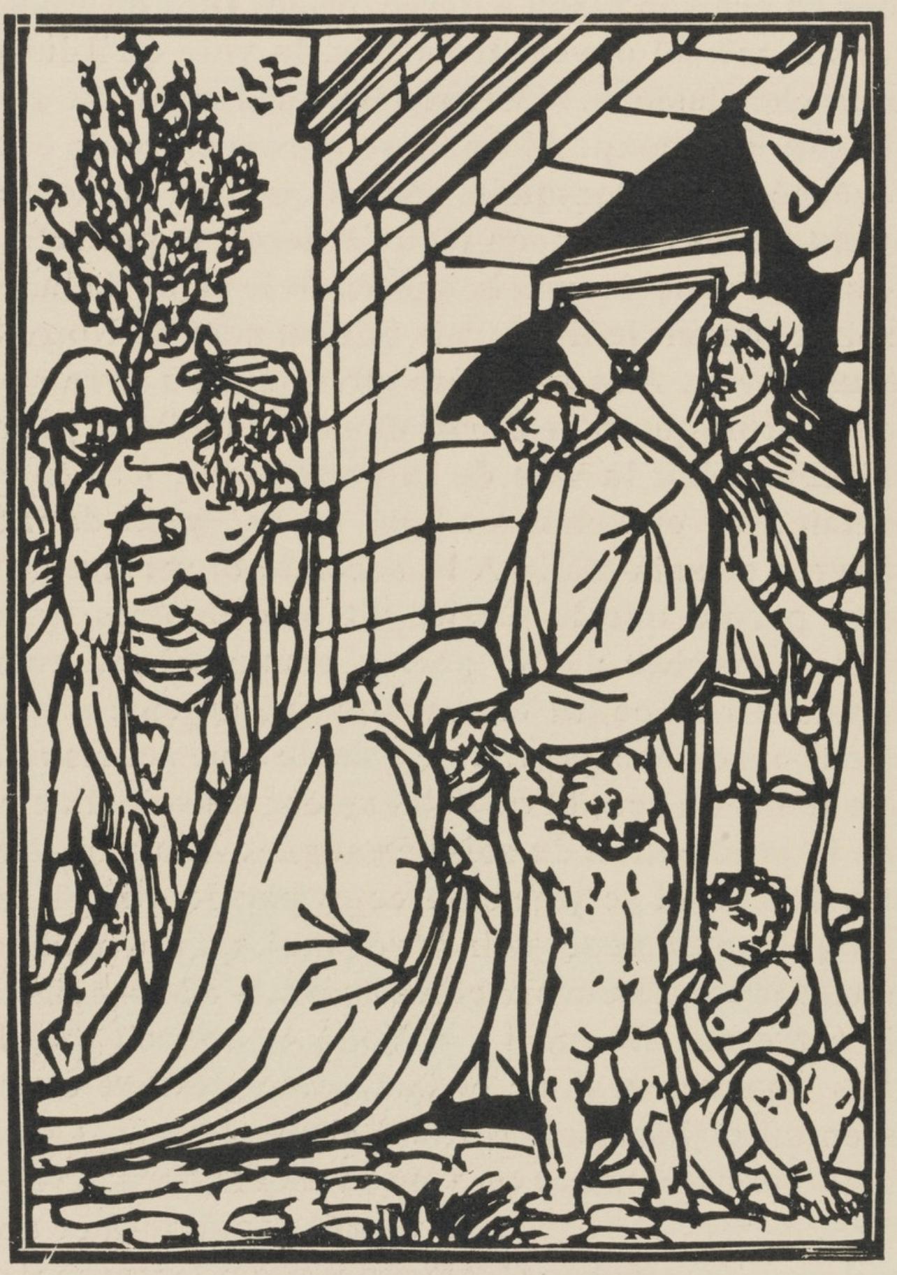 Émile Bernard, Composition (Morane, No. 100), Les Petites Fleurs de St. Françoise, Limited Edition Woodcut
