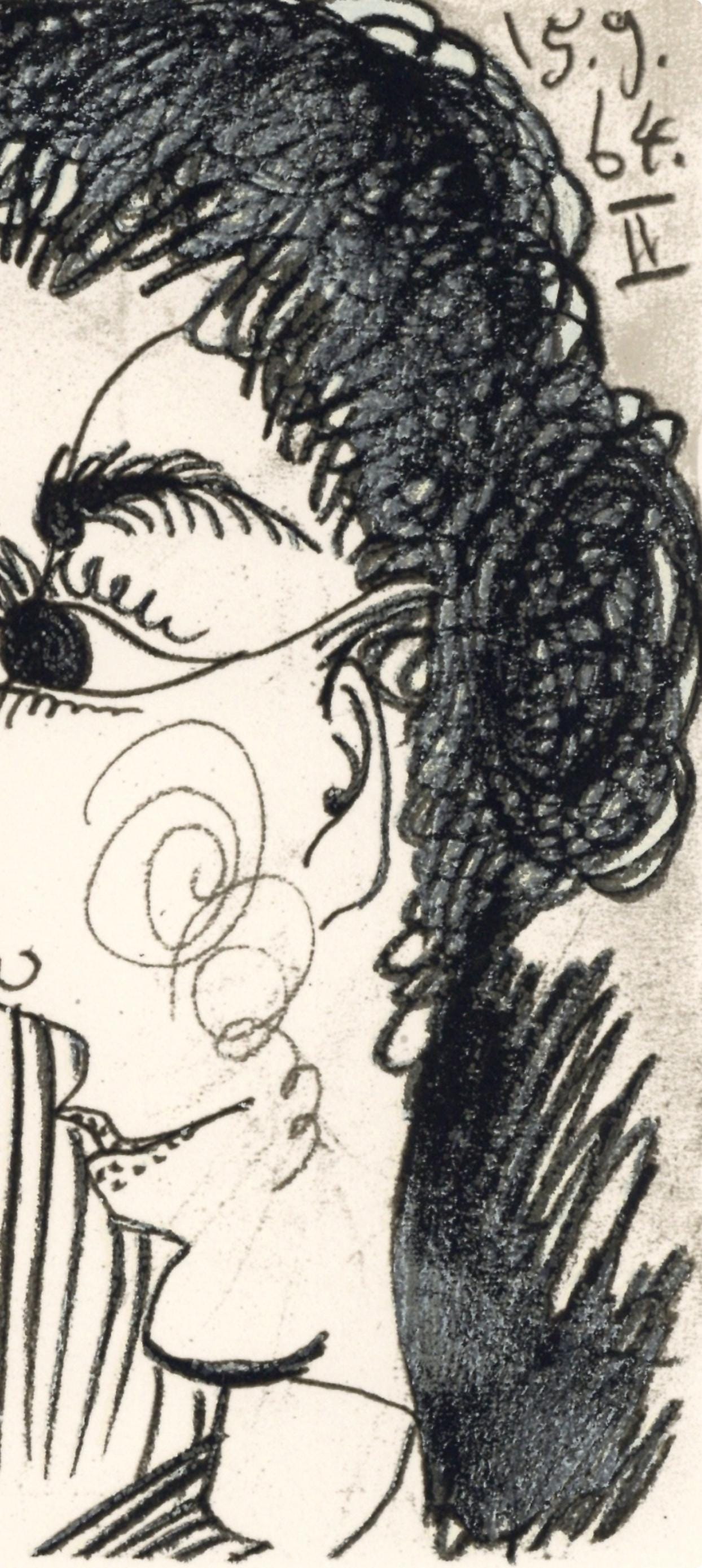 Pablo Picasso, Composition, Le Goût du Bonheur (Cramer 148; Bloch 2013), Limited Edition Mixed Media Lithograph