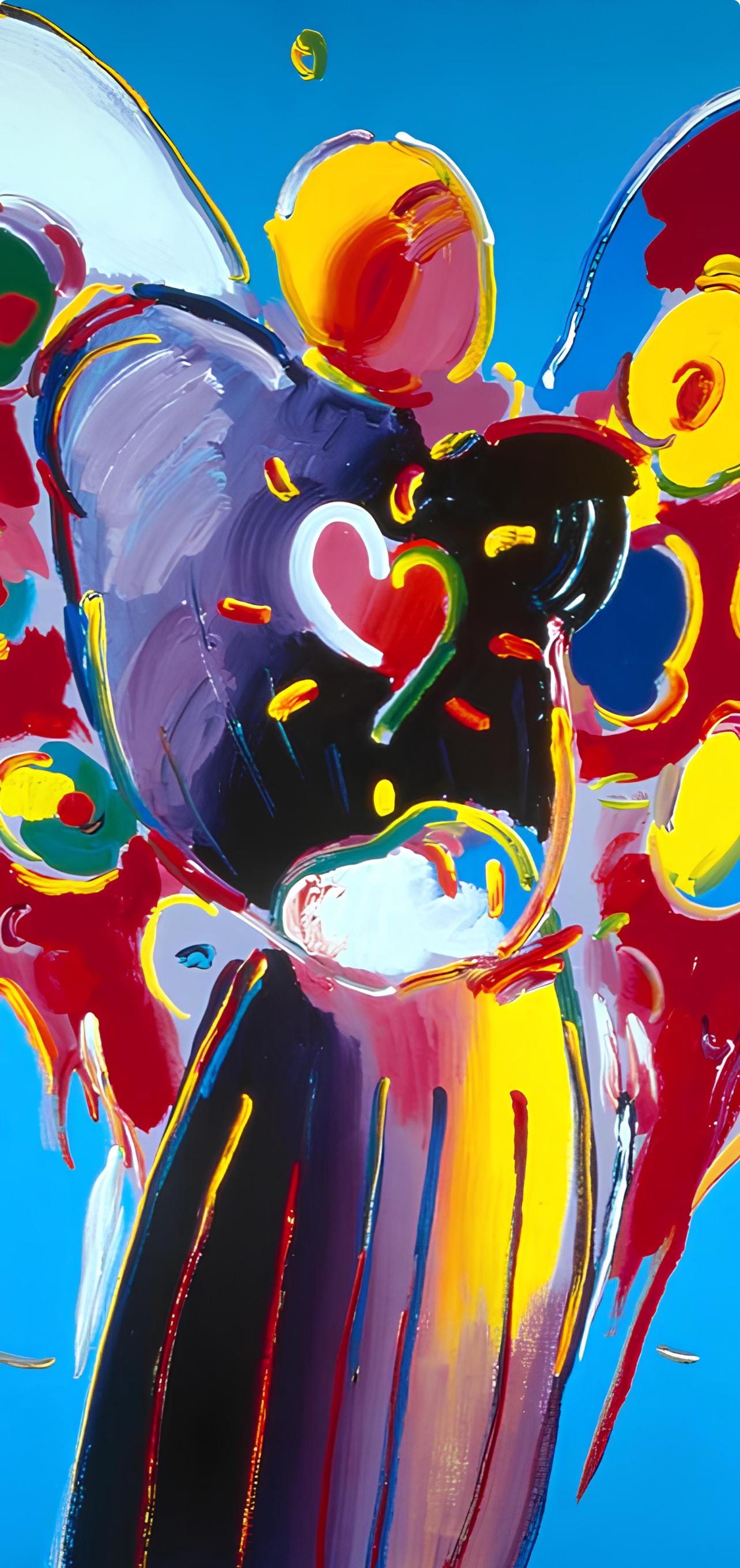 Peter Max, Angel with Heart, 1999, Hand Signed, Official Edition Offset Lithograph