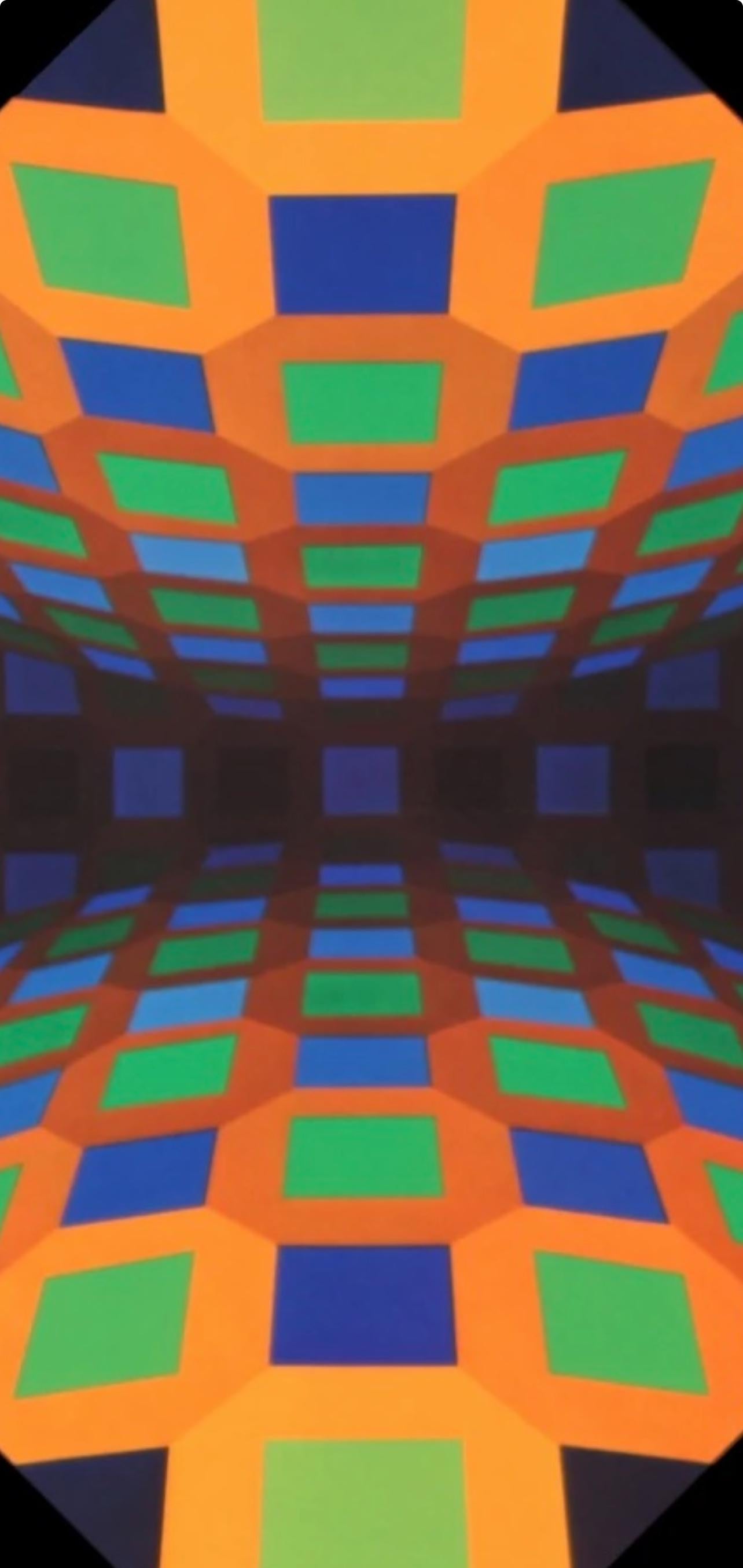Victor Vasarely, Composition, Octogone, Limited Edition Héliogravure