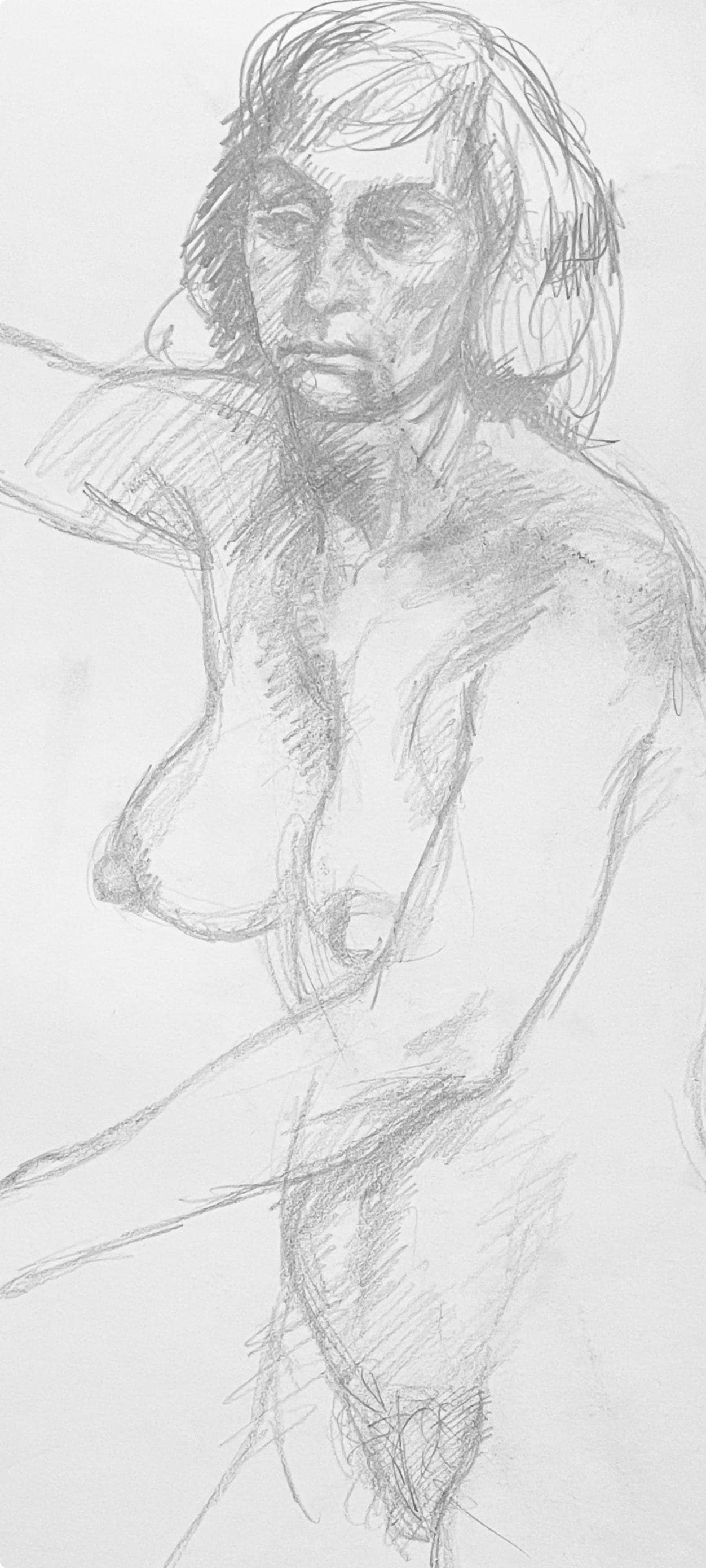 Ian Hornak, Renaissance Female Nude Figure Study, 1963, Original Drawing
