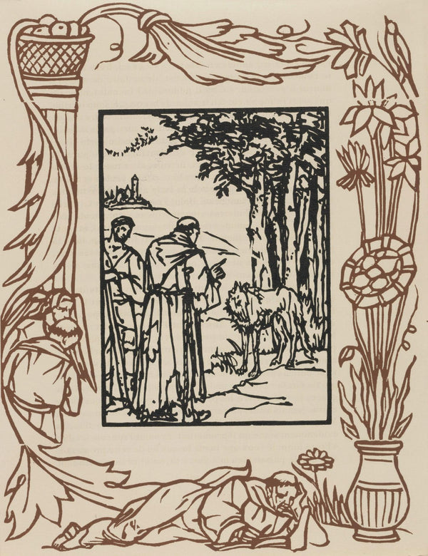 Émile Bernard, Composition (Morane, No. 100), Les Petites Fleurs de St. Françoise, Limited Edition Woodcut