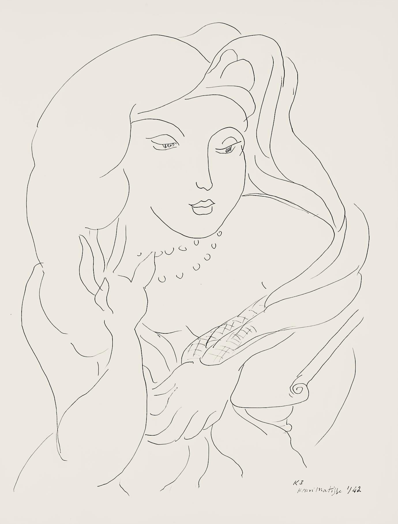 Henri Matisse, Série K, var. 3 (Duthuit 9), Henri Matisse, Dessins, Thèmes et variations, Limited Edition Lithograph