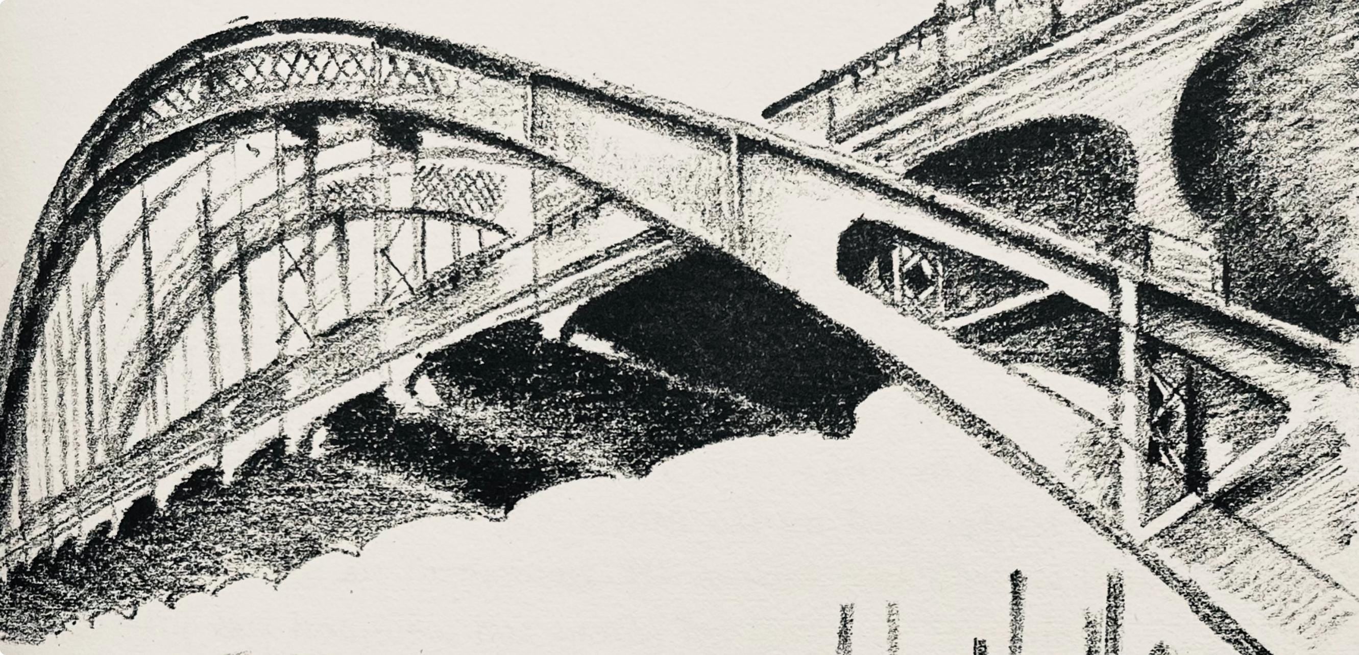 Robert Delaunay, Le pont aérien (Habasque 720-728), Allo! Paris!, Limited Edition Lithograph