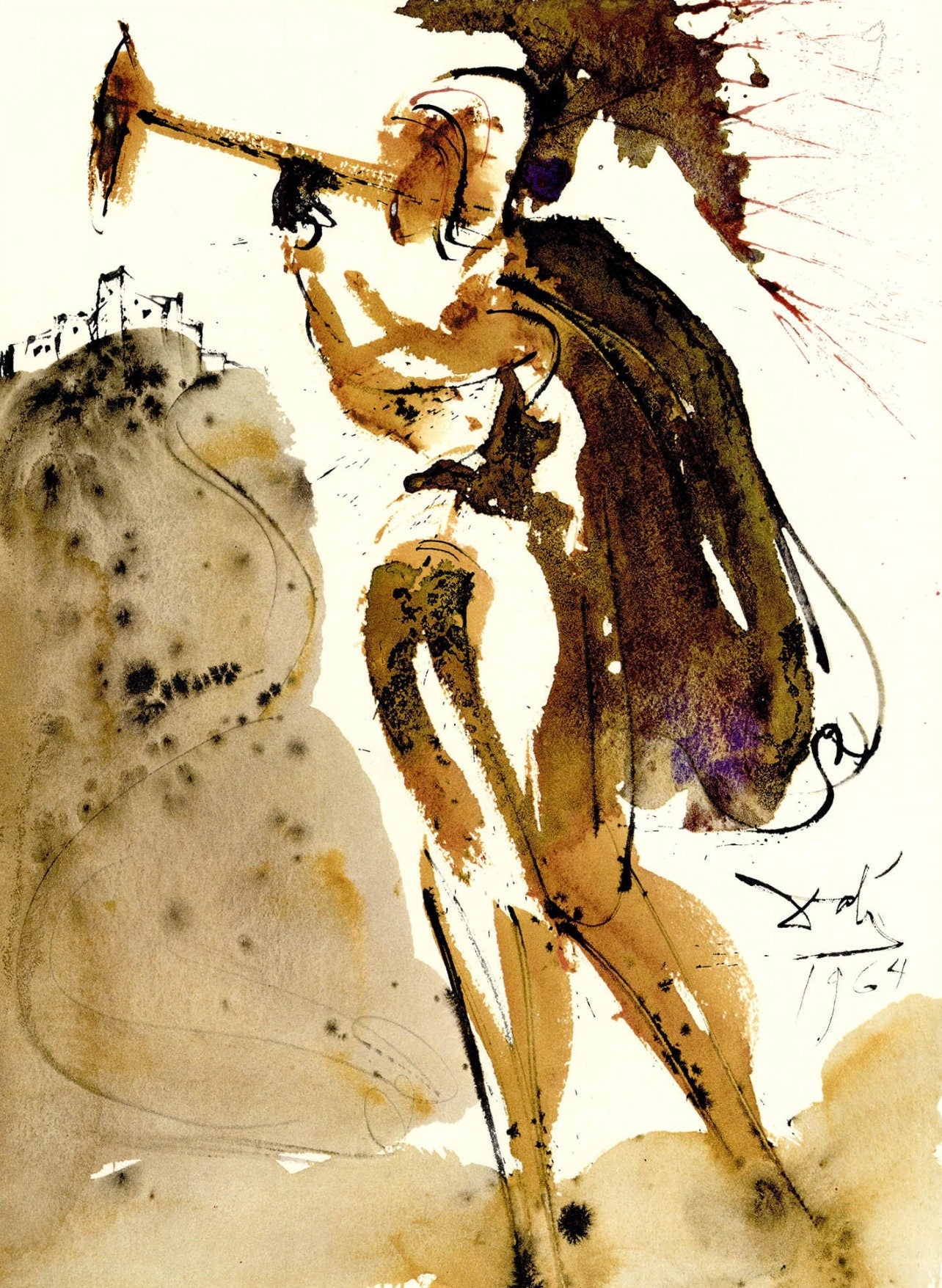 Salvador Dali, Composition (Michler/Löpsinger 1600; Field 69-3), Biblia Sacra, Limited Edition Lithograph
