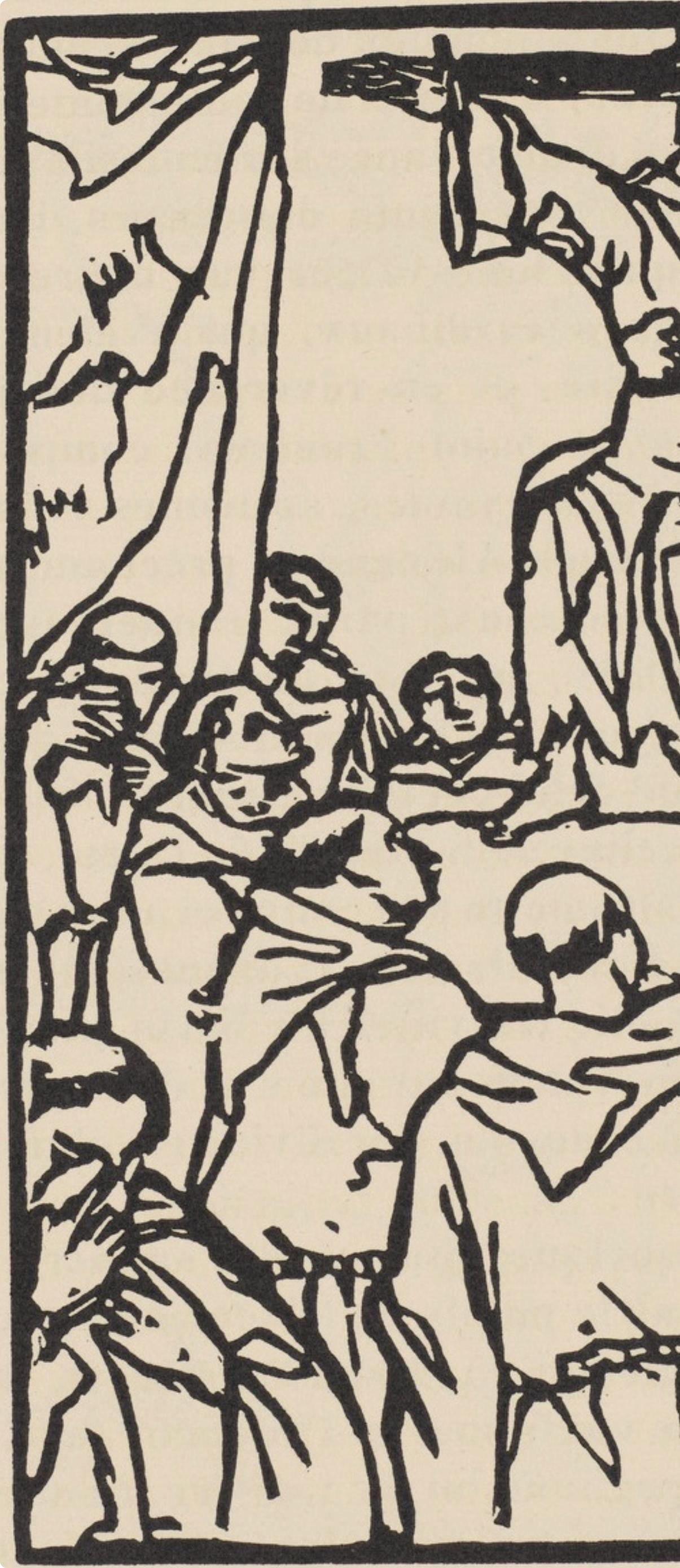 Émile Bernard, Composition (Morane, No. 100), Les Petites Fleurs de St. Françoise, Limited Edition Woodcut