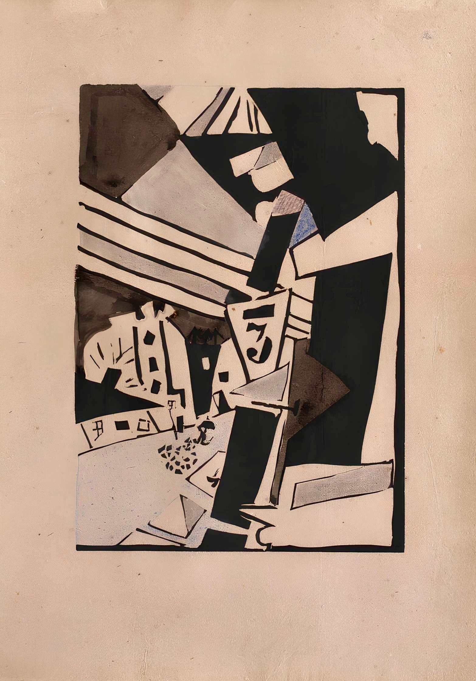 Jean Pougny, Composition, Pougny, dix linogravures originales, 1914-1920, Limited Edition Linocut