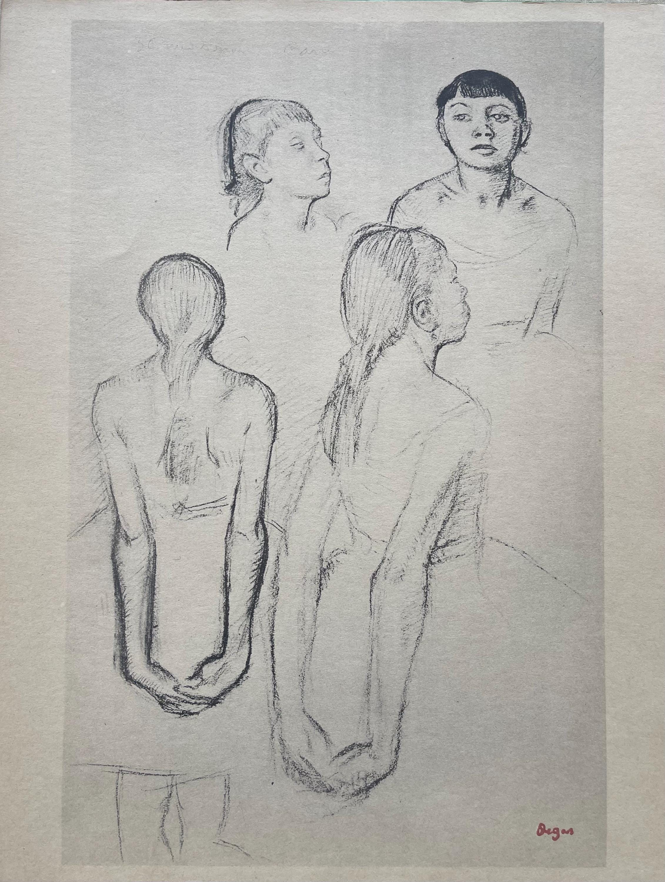 Edgar Degas, Four sketches of a small dancer, Ten Ballet Sketches, Limited Edition Lithograph