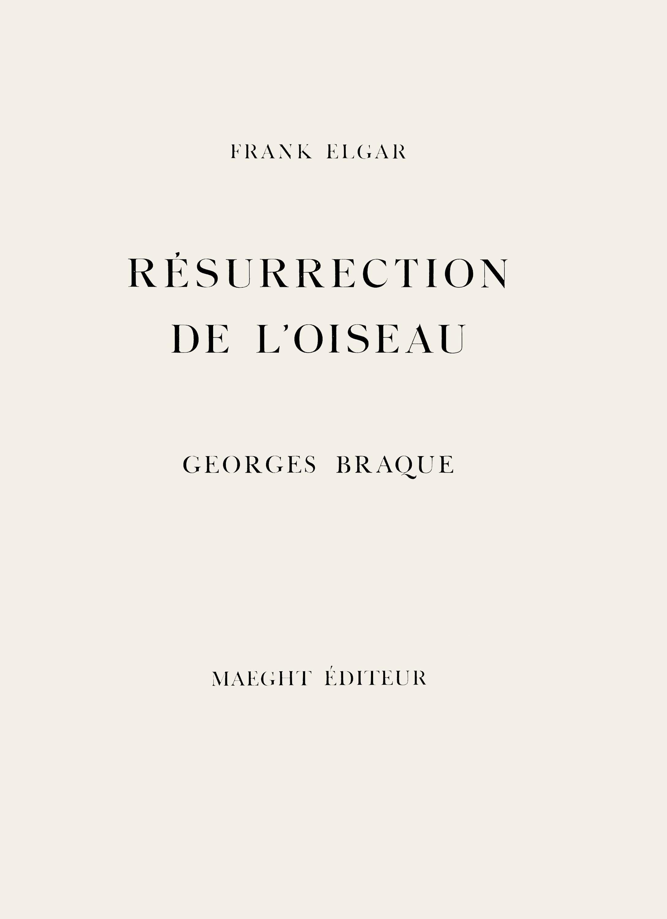 Georges Braque, Composition (Vallier 137), Résurrection de l'oiseau, Limited Edition Lithograph