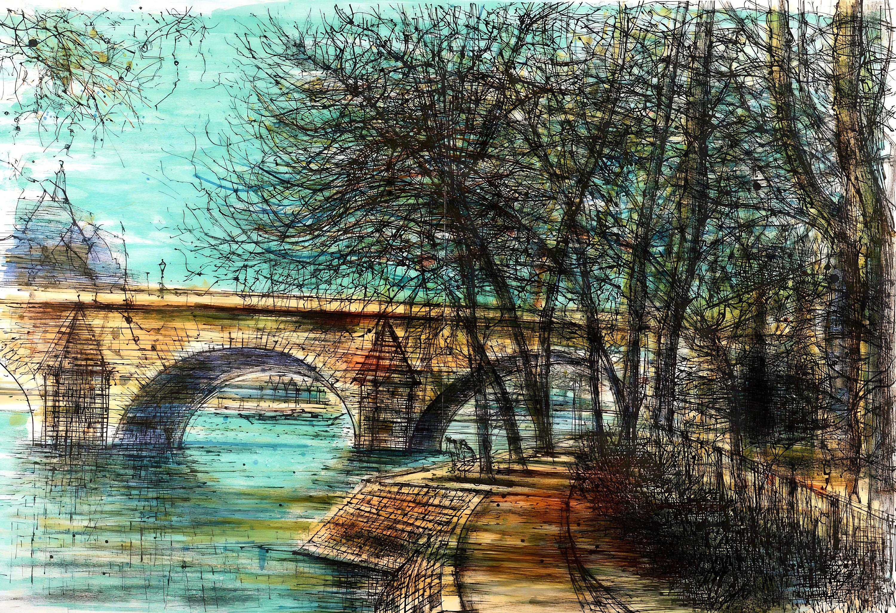 Jean Carzou, Le Pont-Neuf, Au Temps de Paris Seine, Limited Edition Lithograph