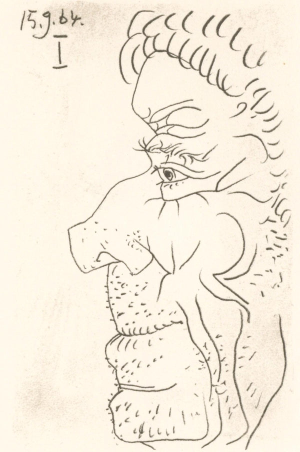 Pablo Picasso, Composition, Le Goût du Bonheur (Cramer 148; Bloch 2013), Limited Edition Mixed Media Lithograph