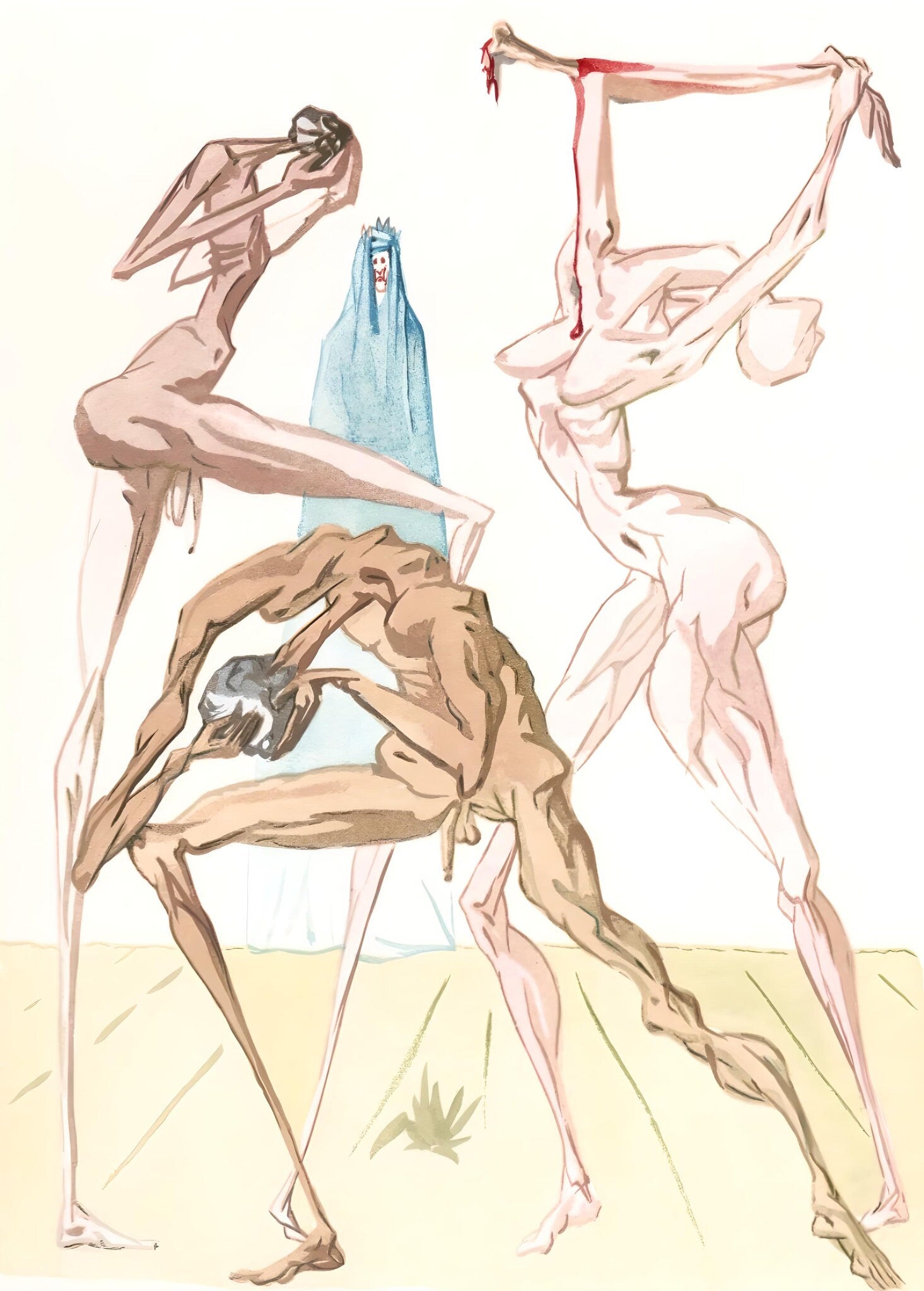 Salvador Dali, The Sodomites (Michler/Löpsinger 1039-1138; Field 189-200), La Divine Comédie, Limited Edition Woodcut