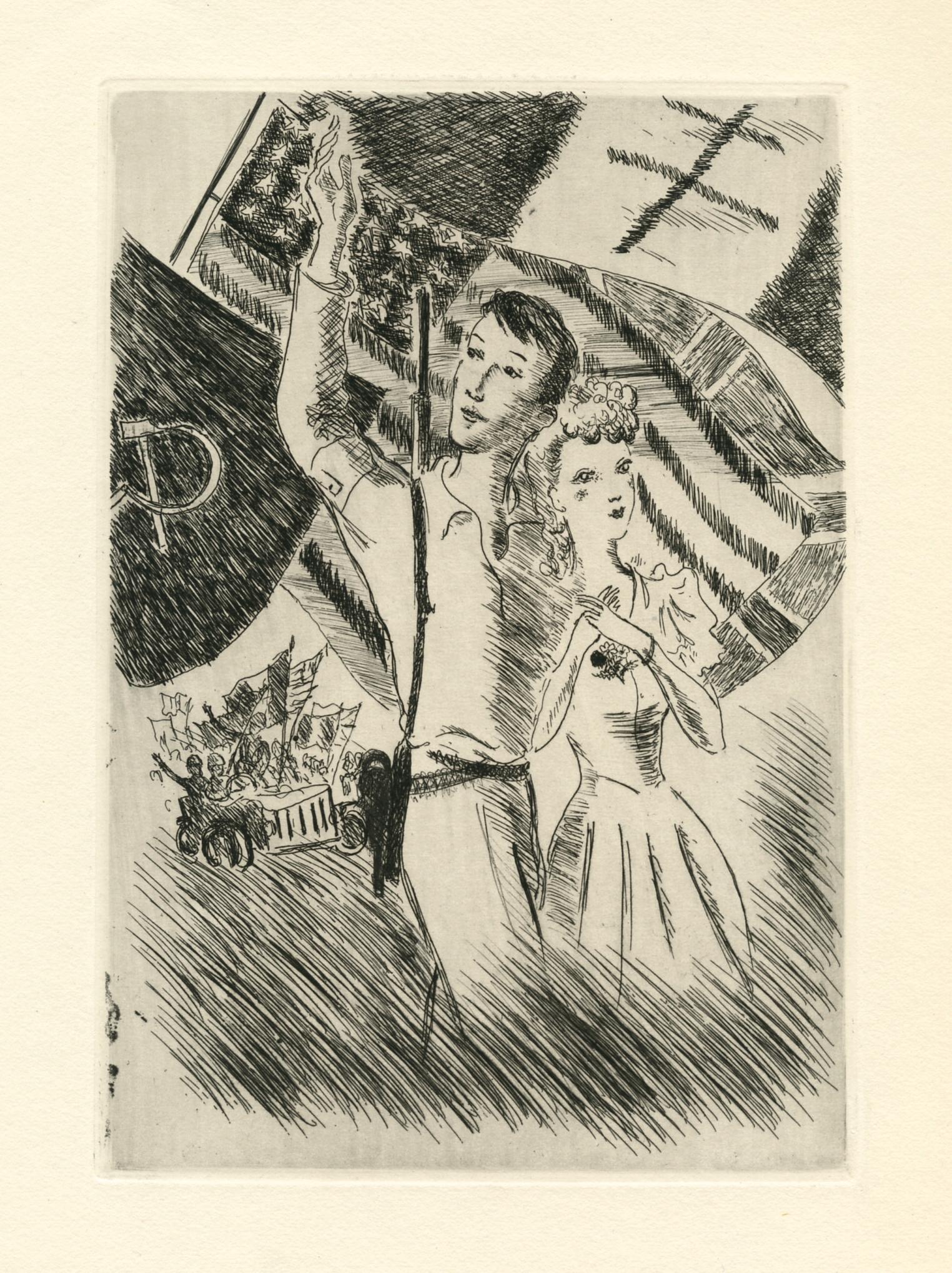 André Dignimont, Composition, Jours de gloire, Histoire de la libération de Paris, Limited Edition Etching