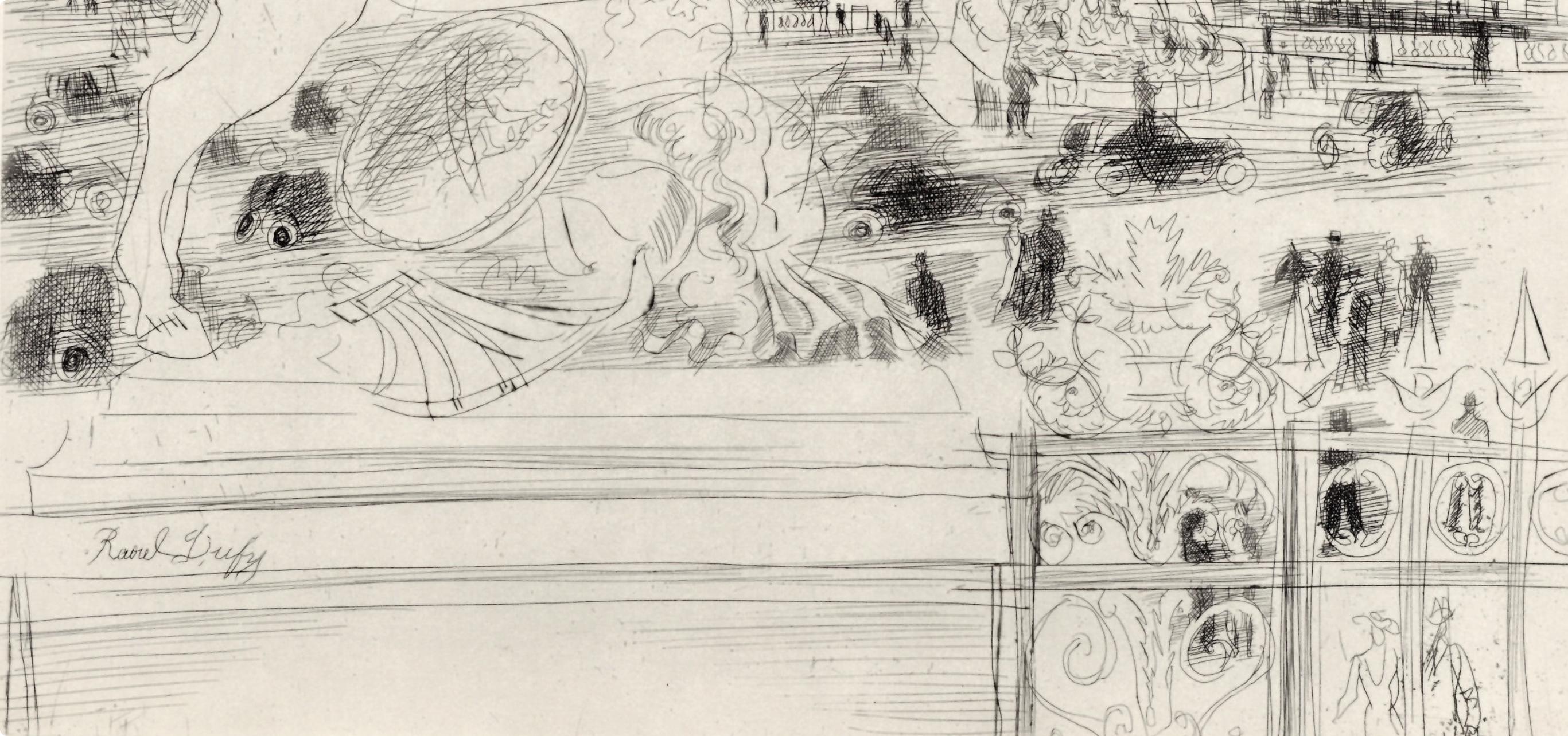 Raoul Dufy, Les Champs-Élysées, Place de la Concorde, A La gloire à Paris, Limited Edition Etching