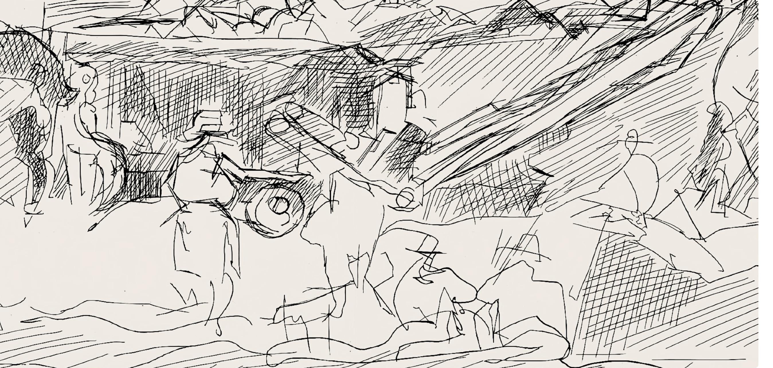 Jacques Villon, Composition (Ginestet/Pouillon 42-64), Hésiode, Les Travaux et les Jours, Limited Edition Etching