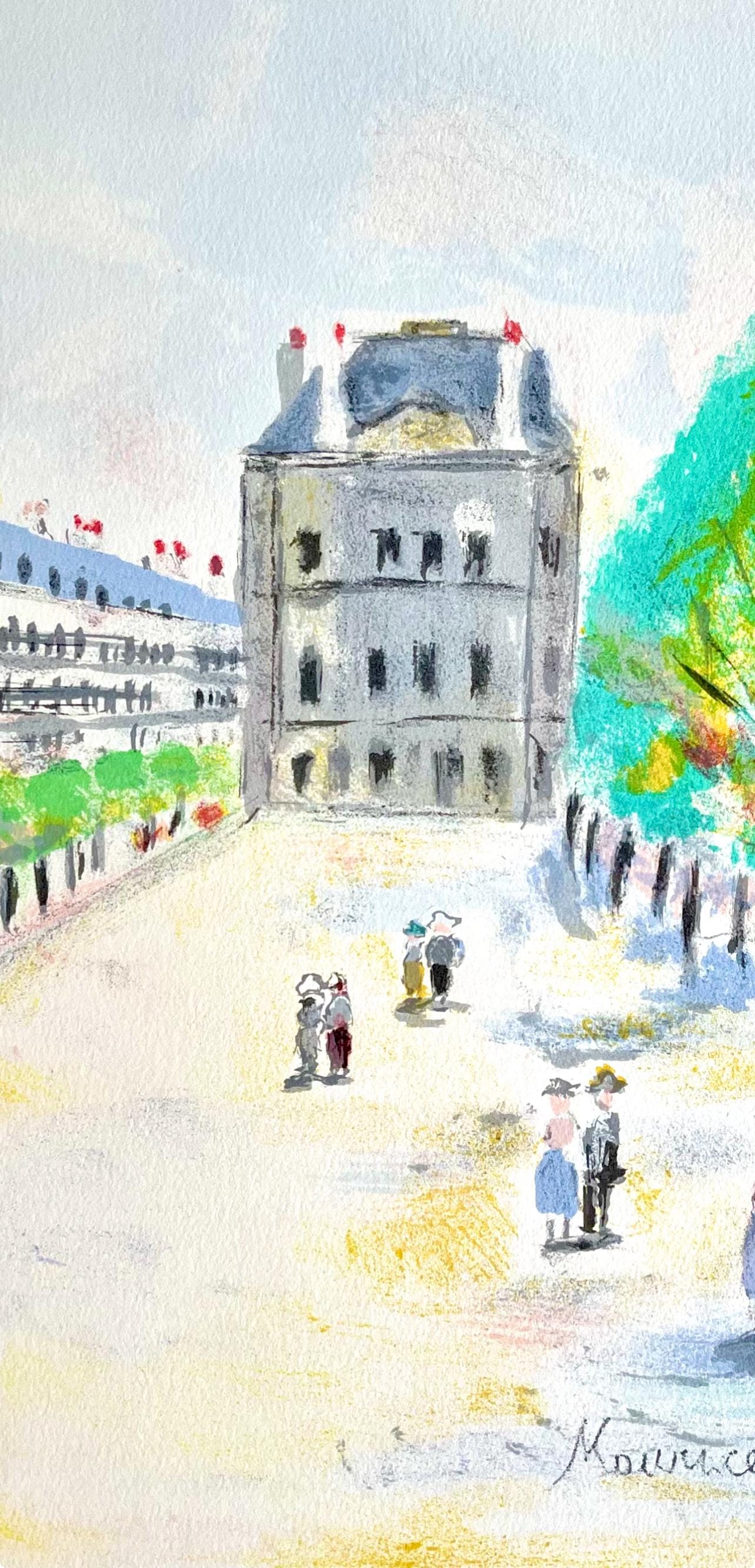 Maurice Utrillo, Au Musée du Louvre (Rue de Rivoli), Paris Capitale, Limited Edition Lithograph