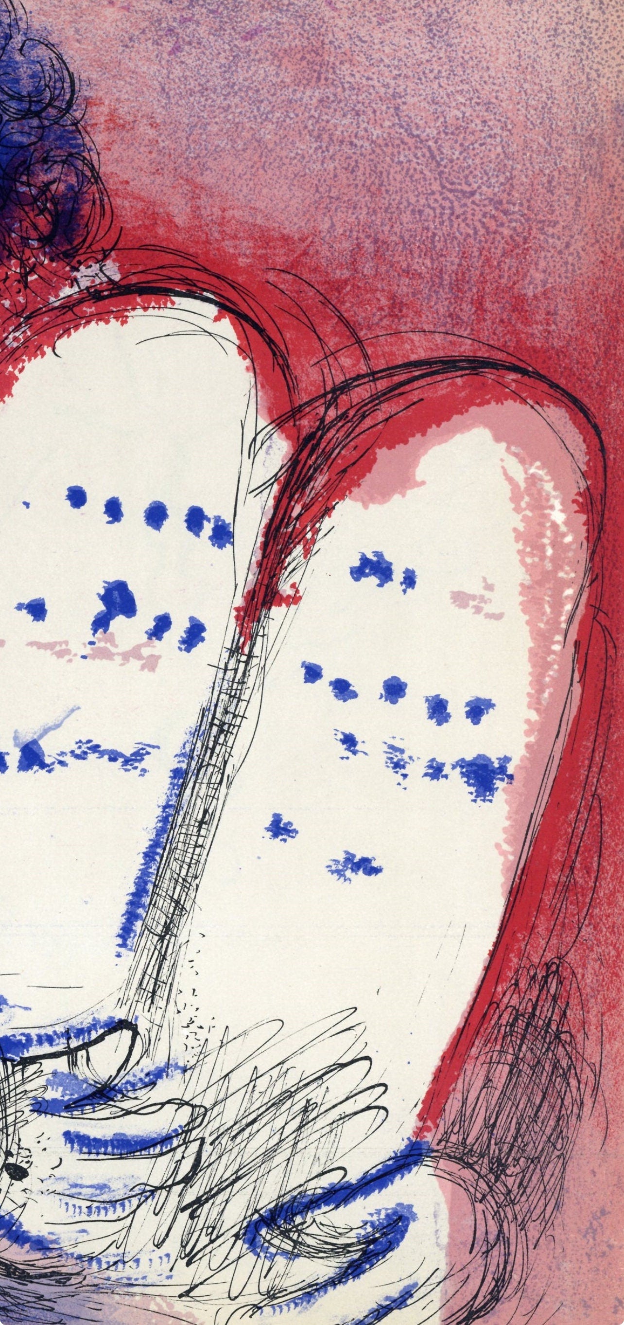 Marc Chagall, Moses II (Mourlot 117-46; Cramer 25), Drawings from the Bible by Marc Chagall, Verve: Revue, Limited Edition Lithograph