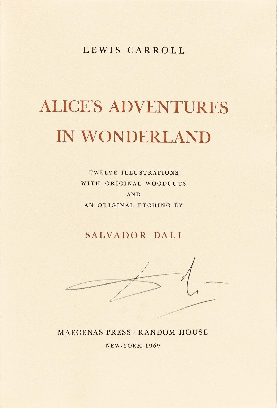 Salvador Dalí, Composition (Field 69-5, A-M), Alice's Adventures in Wonderland, Limited Edition Héliogravure