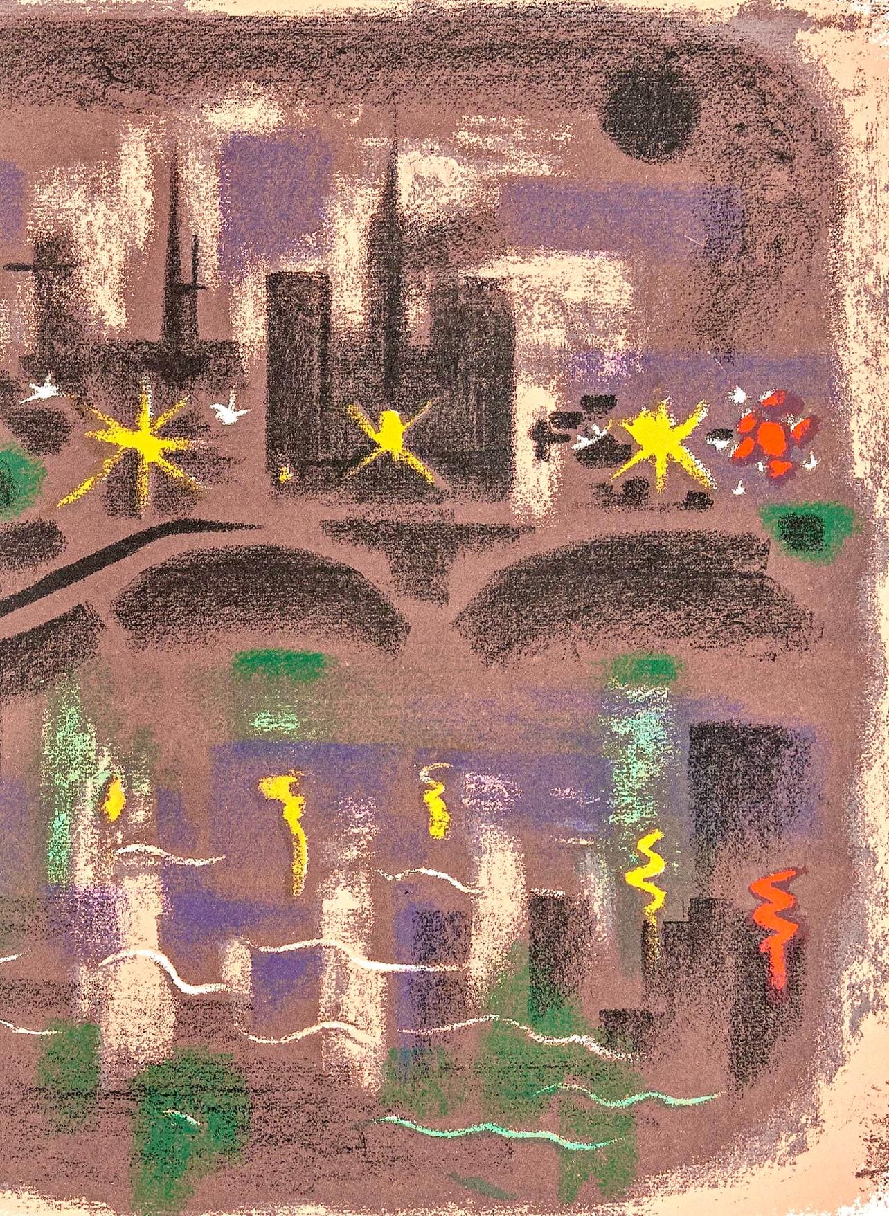 André Masson, Paris la nuit La Seine, Notre Dame de Paris, Regards sur Paris, Limited Edition Lithograph