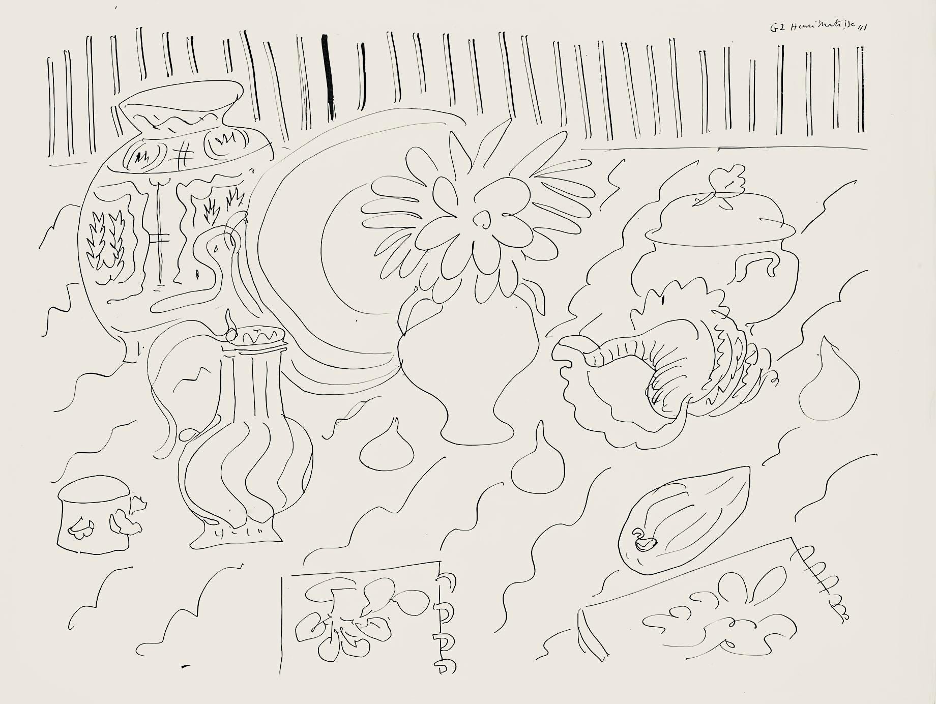 Henri Matisse, Série G, var. 2 (Duthuit 9), Henri Matisse, Dessins, Thèmes et variations, Limited Edition Lithograph