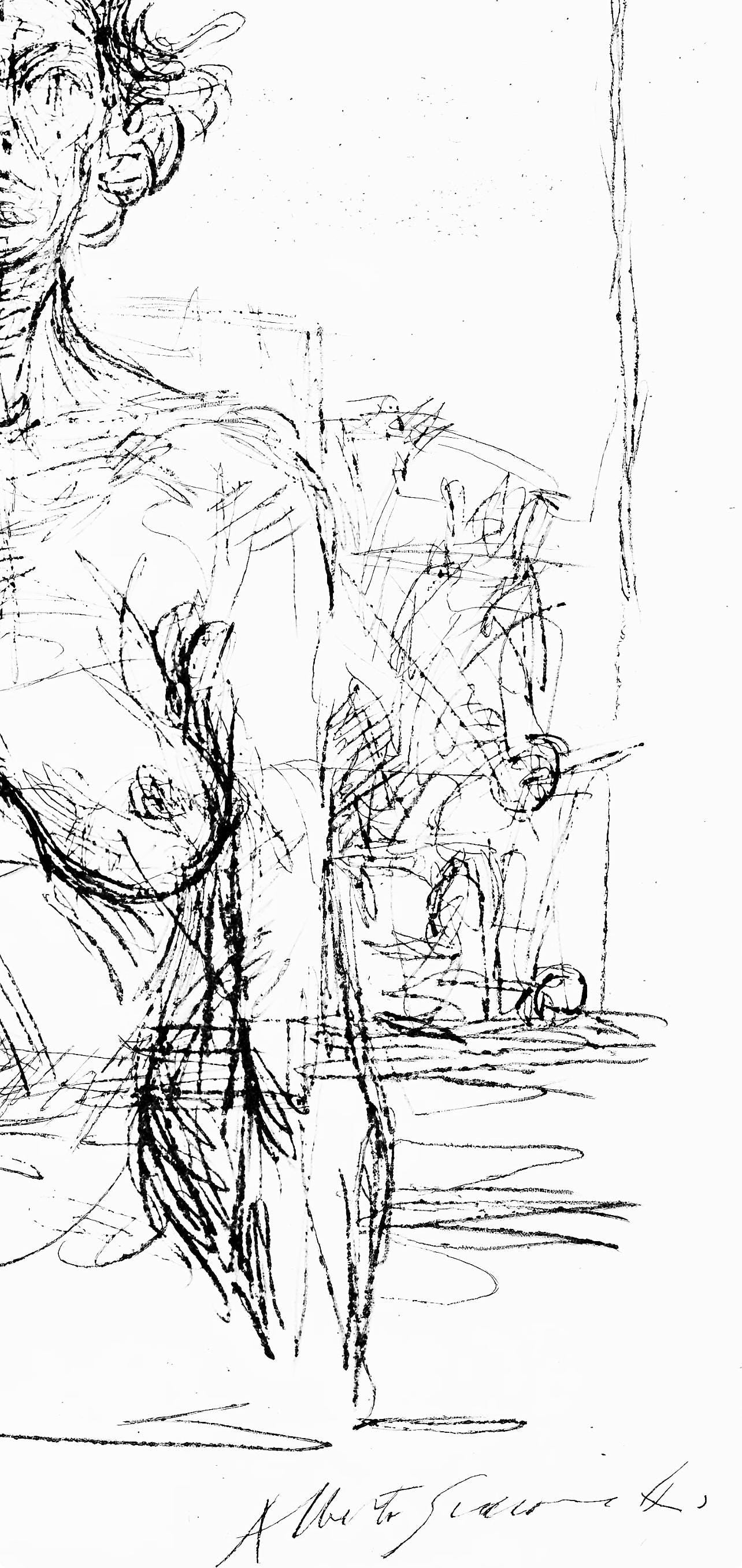 Alberto Giacometti, Composition (Kornfeld 322; Lust 32), Derrière le miroir, Limited Edition Lithograph