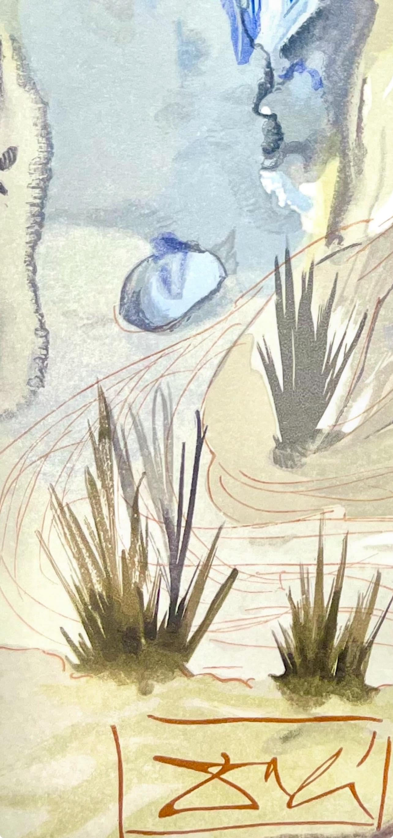 Salvador Dali, Fegefeuer XXVIII (Field 189-200; Michler/Löpsinger 1039-1138), Die Göttliche Komödie, Signed, Limited Edition Woodcut