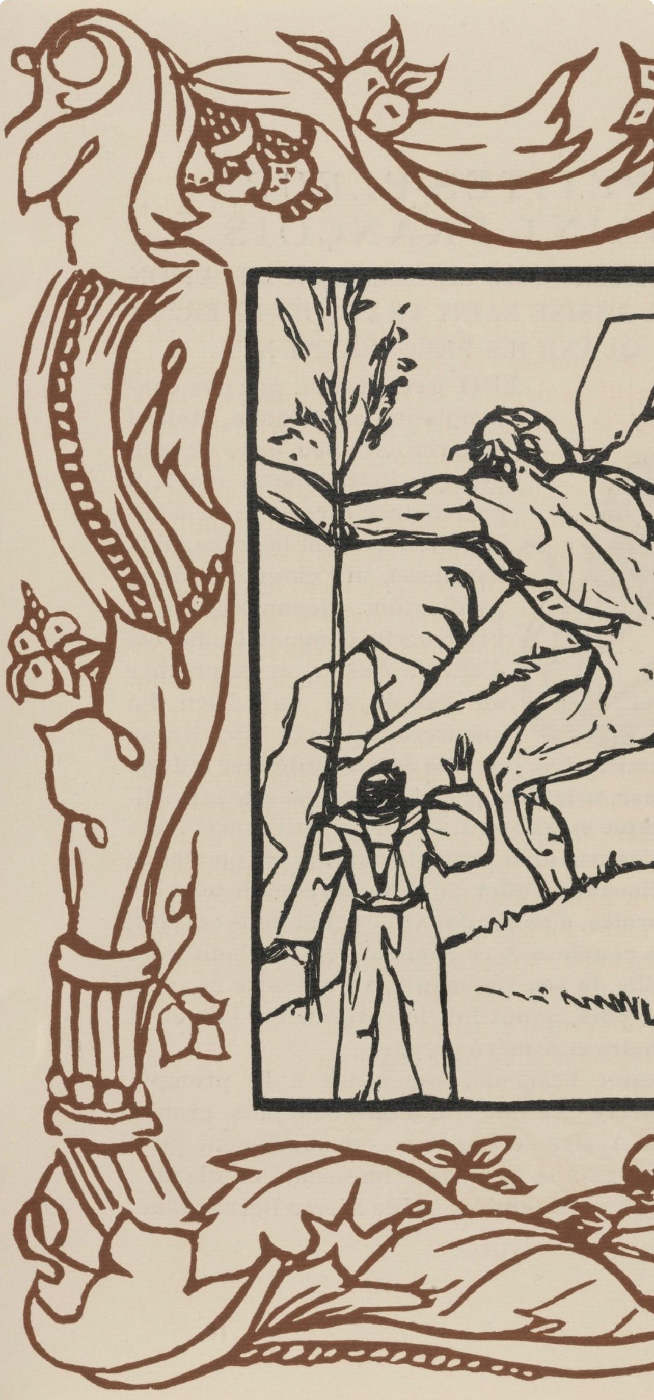 Émile Bernard, Composition (Morane, No. 100), Les Petites Fleurs de St. Françoise, Limited Edition Woodcut